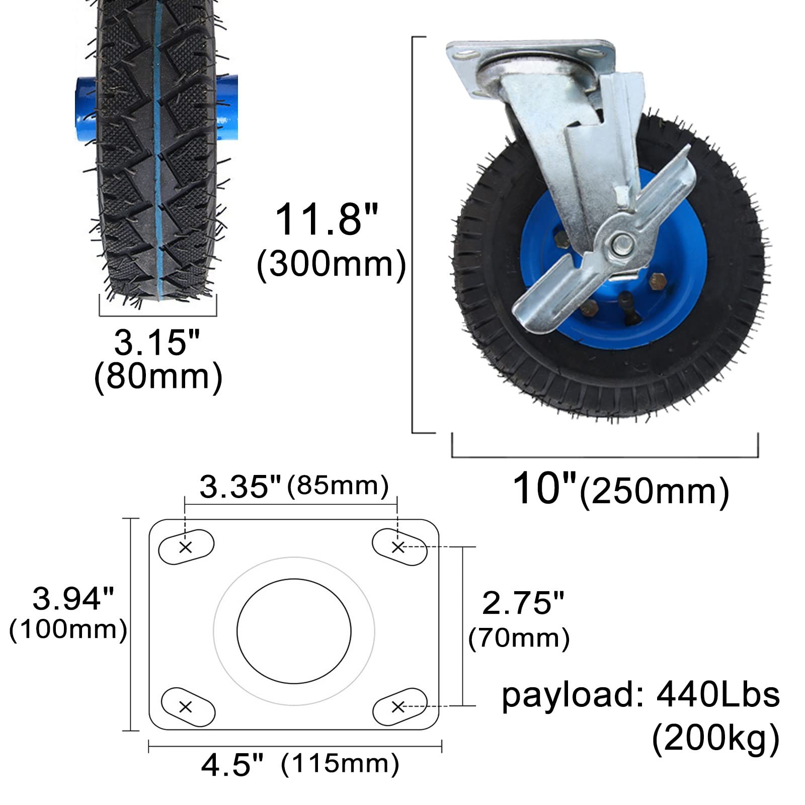 Ruote Girevoli Per Carichi Pesanti Con Doppio Cuscinetto, 100 Mm, Per Carrelli Per Mobili, Regno Unito - Italia - Foto 5