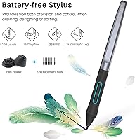 Vista 4 de HUION Inspiroy H640P - Tableta de dibujo, arte digital de 6 x 4 pulgadas con lápiz capacitivo sin batería, presión de bolígrafo 8192, 6 teclas