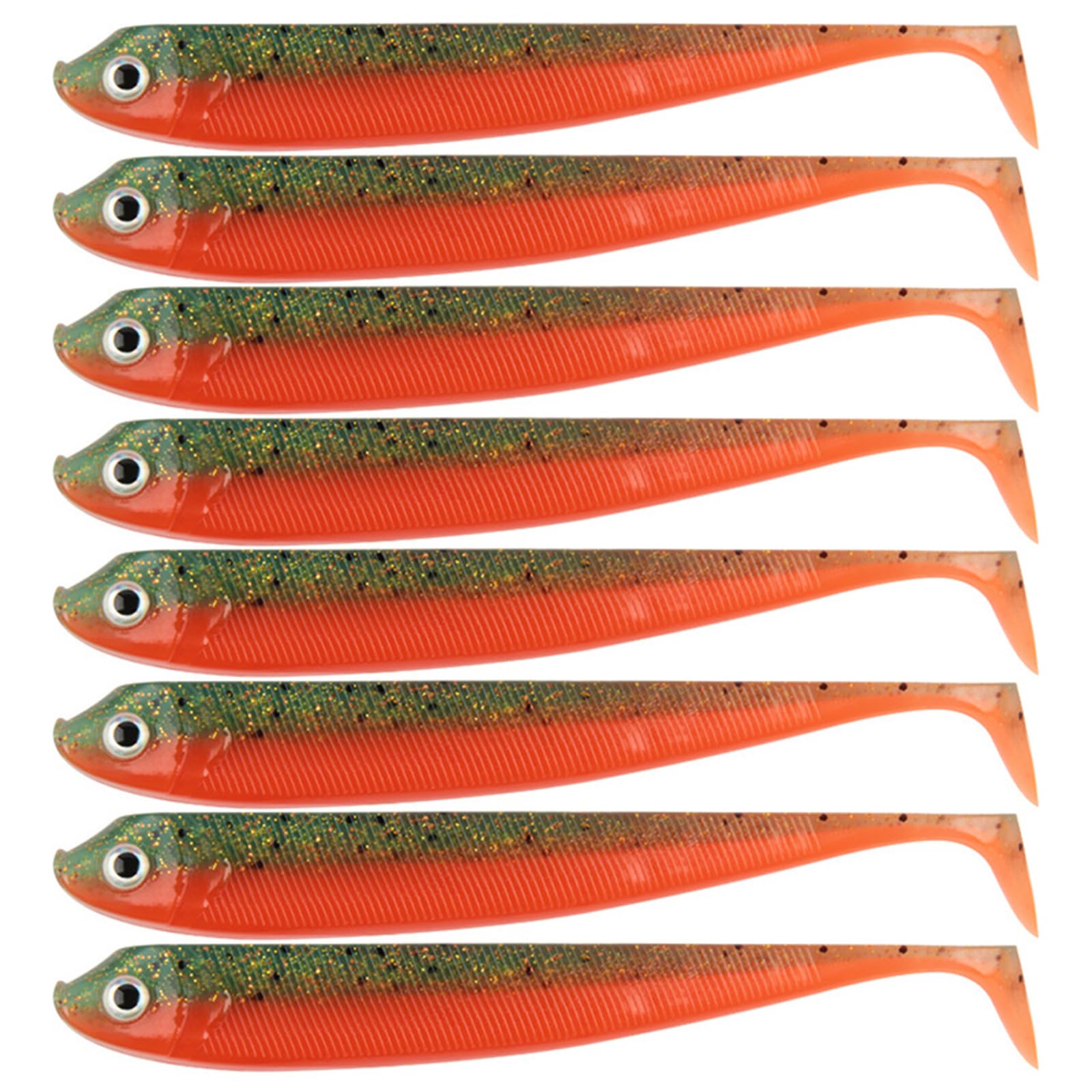 Tsophreniq 8Pcs Artificial Baits Fishing Lures Paddle Tail Swimbait for Trout Fishing T Tail Baits Lures Swim 7.5cm Artificial Trout