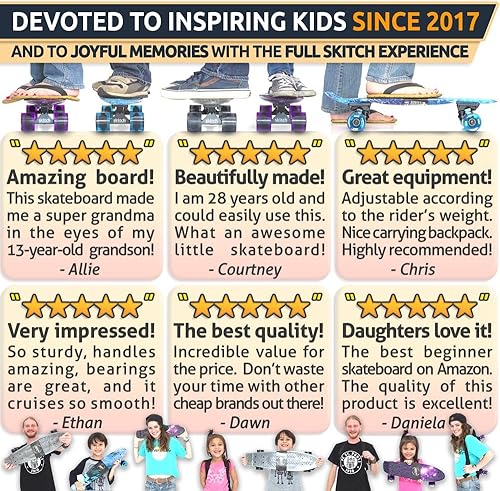 Miniatura 5 de SKITCH Skateboards for Kids, Teens and Adults  Premium Skateboard Gift Set for Beginners and Pros Complete with Mini Cruiser Board + Skateboard