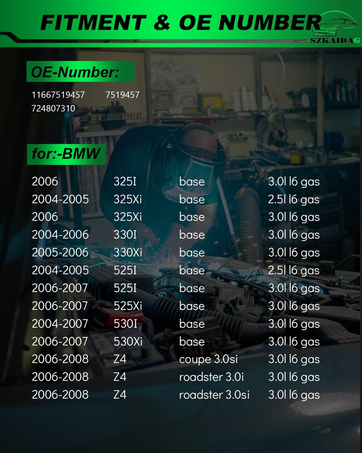Brake Vacuum Pump for:-BMW 325I 2006, 325Xi 2004-2006, 330I 330Xi 525I 525Xi 530I 530Xi Z4 2.5L 3.0L L6 Gas 2004-2008 Replacement OE# 11667519457, 724807310, 7519457
