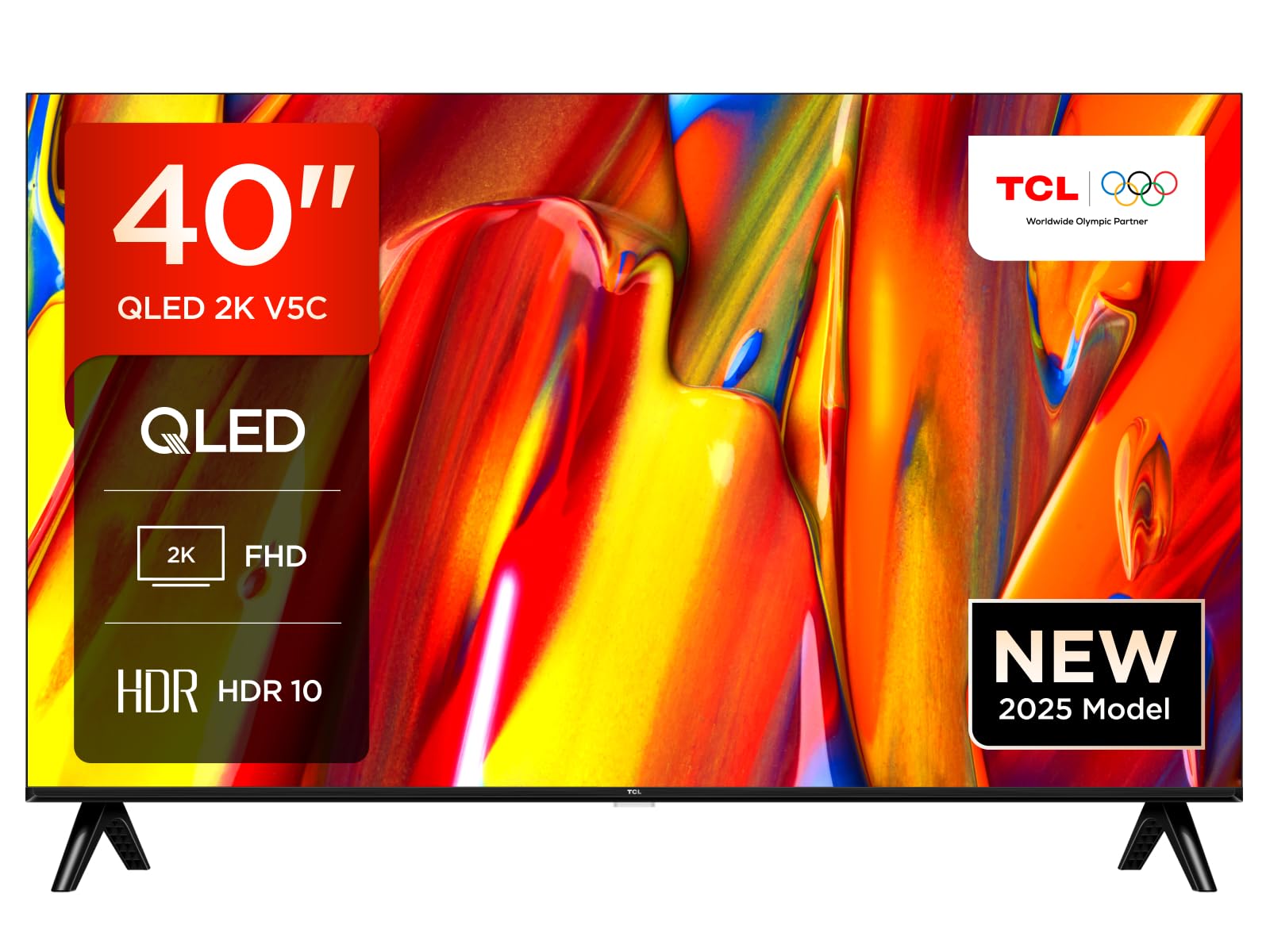 TCL 40V5C TV LED Direct QLED FHD Smart da 40'' con Android TV e HDR - Compatibile con Google Cast e Google Home, design sottile, 2025