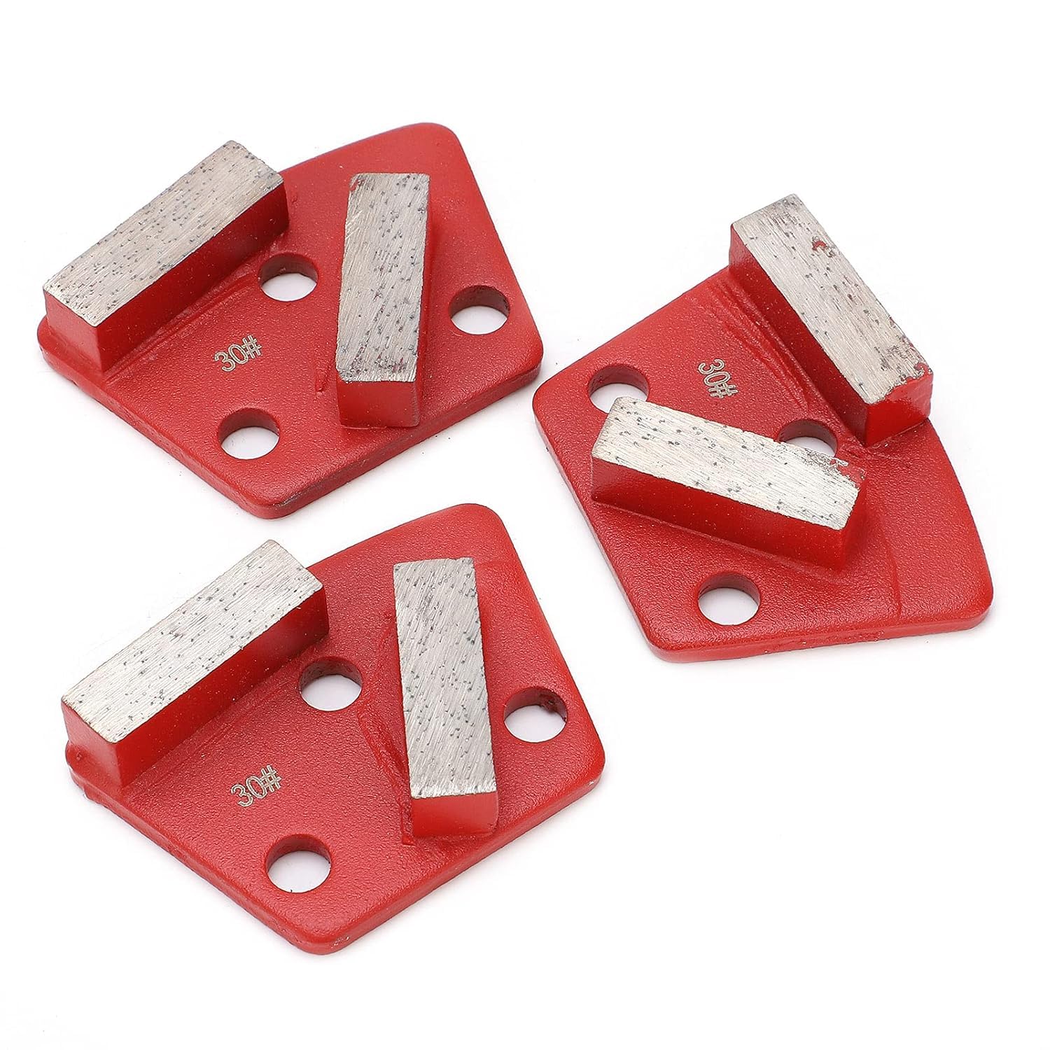 Trapezoid Diamond Concrete Floor Grinding Disc – 30 Grit Metal Scraper Shoes Kit for Preparation and Thin Epoxy Removal, Double Bar Design Onfloor Grinders (6)