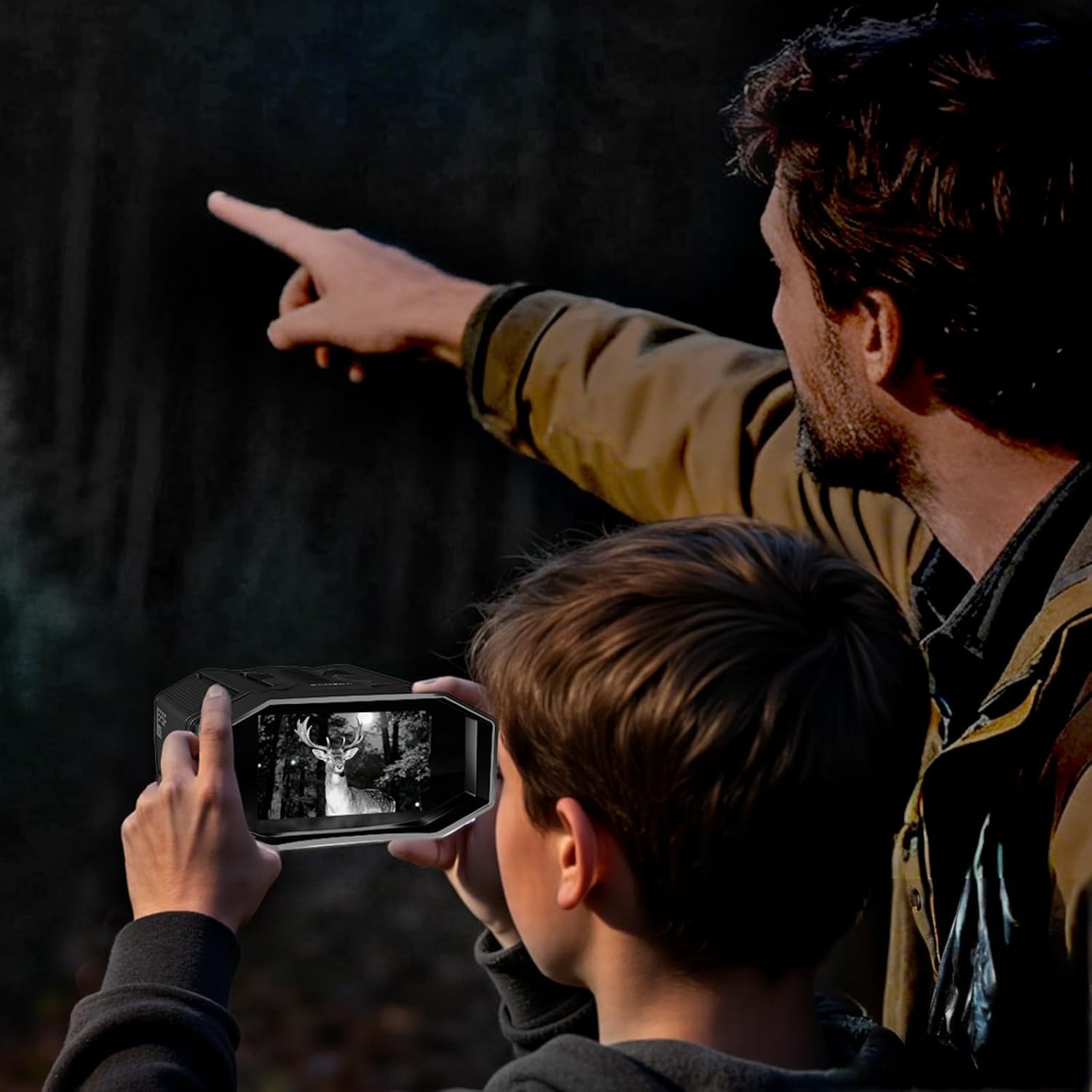 Night Vision Goggles & Night Vision Binoculars, 4000mAh Rechargeable Battery, 32GB Card, Built-in Flashlight & Backlit Buttons, Ideal Gifts for Men/Dad/Husband, 8X Zoom Camping & Hunting Gear.(Black) - Image 3