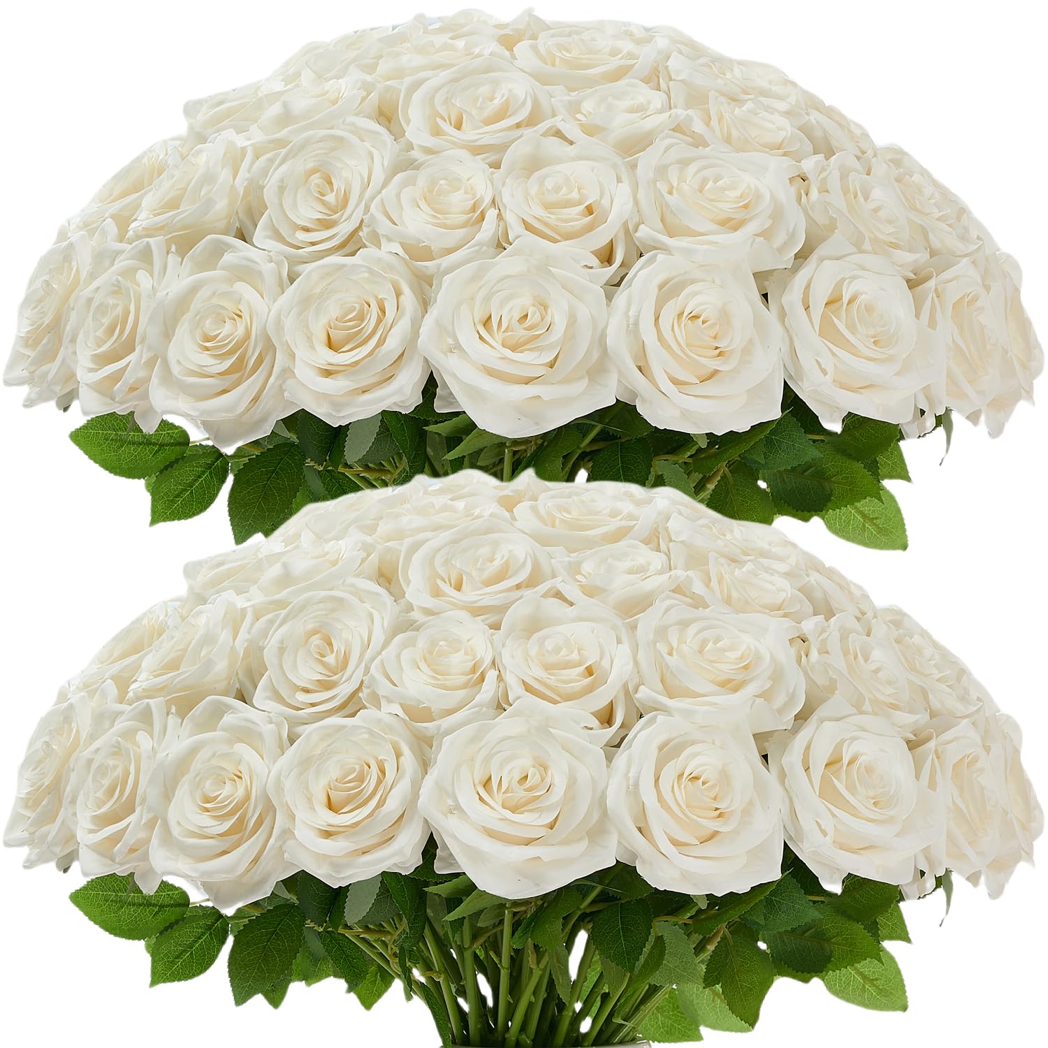 Photo 1 of ***PARTIAL SET - PRICE ADJUSTED***
Carlita‘s Blooms 50pcs Ivory Roses Artificial Flowers Bulk Fake White Roses Silk Flower with Stems Realistic Flowers for Wedding Centerpiece Party Birthday Decor