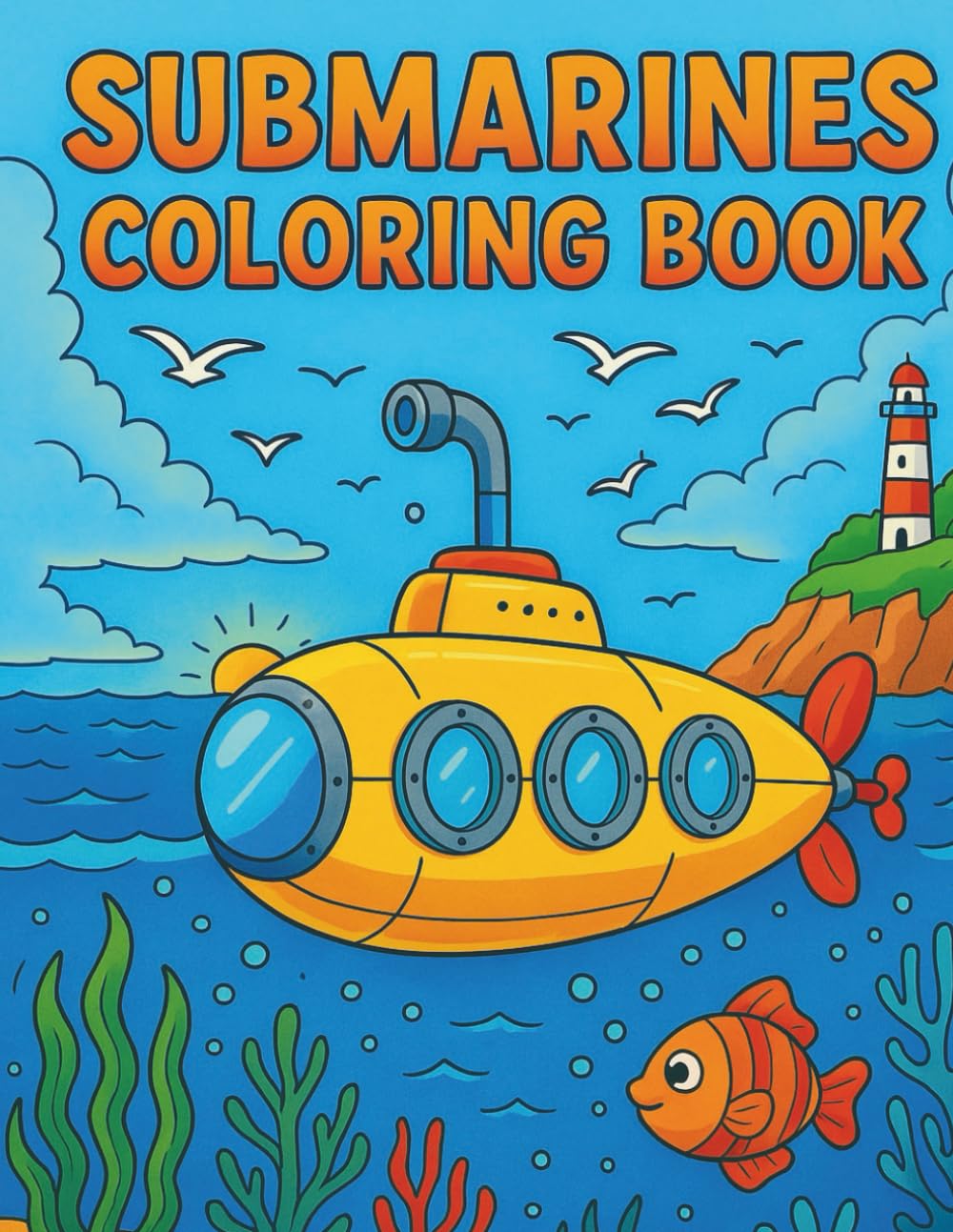 Underwater Adventures: Submarine Coloring Book for Kids.