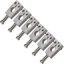6PCS 10.5mm 13/32" PRS Style Tremolo Bridge Saddles Set Brass Modern Saddles for Strat ST Electric Guitars 52.5mm 2-1/16" String Spacing Chrome