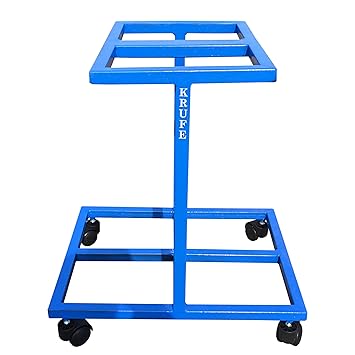 KRUFE Mild Steel Inverter Stand/Trolly Inverter Trolley for Home Trolly, Inverter with Battery Trolly, Inverter Battery Trolly, Inverter Stand for Home, Inverter Trolley,(Dual Battery, Blue)