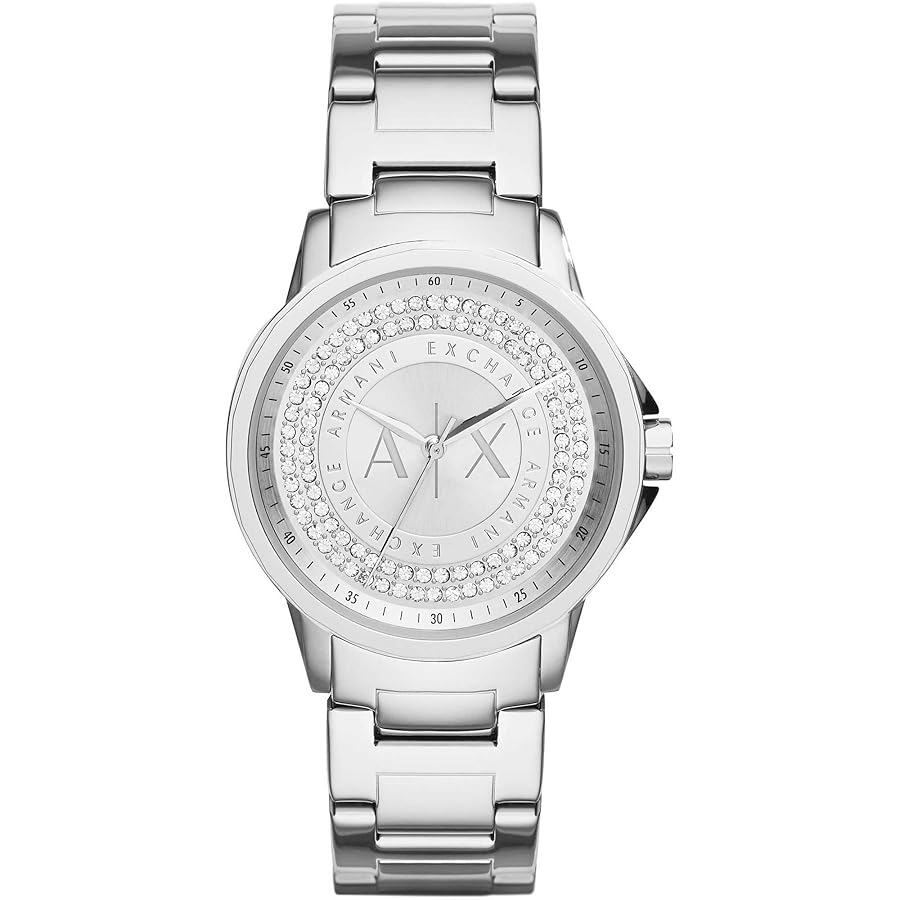 Amazon.co.jp: Armani Exchange Women's 35mm Silver Steel