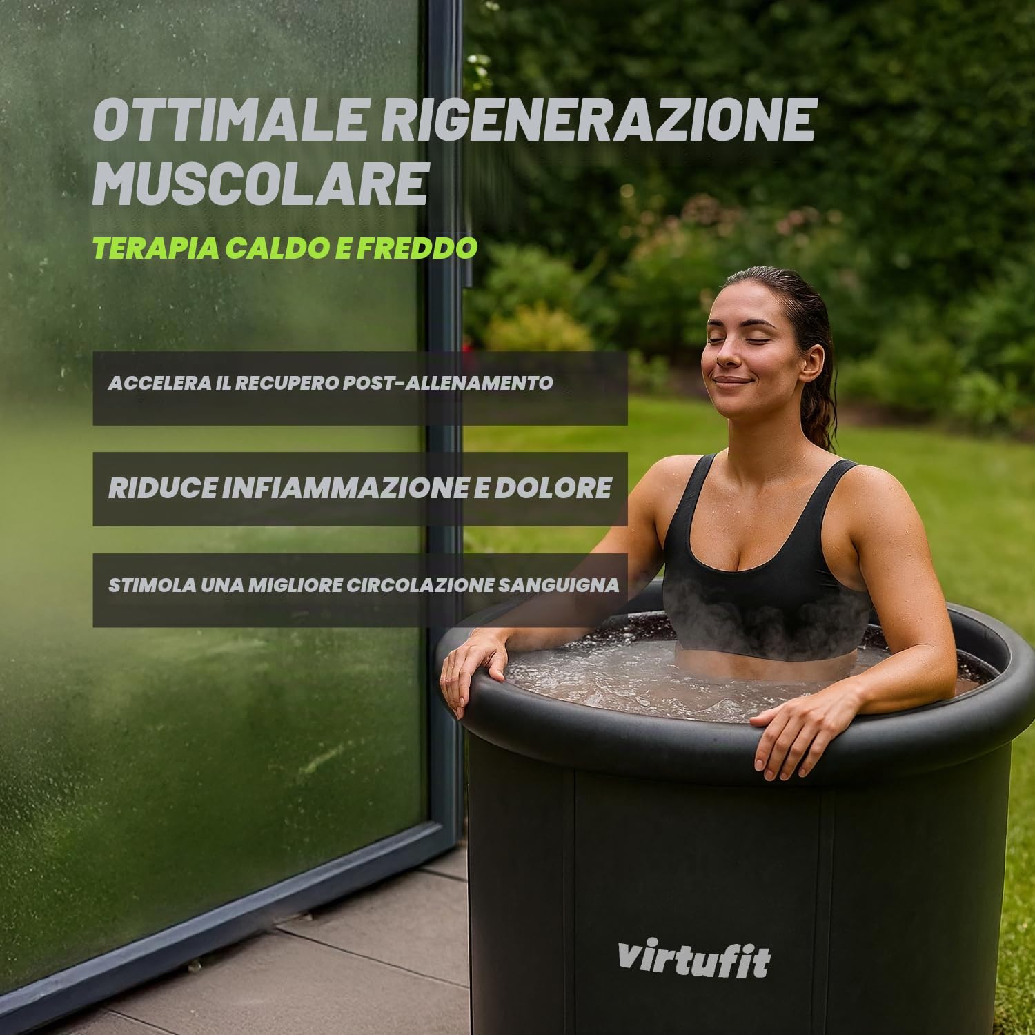 VirtuFit Bagno ghiaccio XXL – 375 litri – Antracite