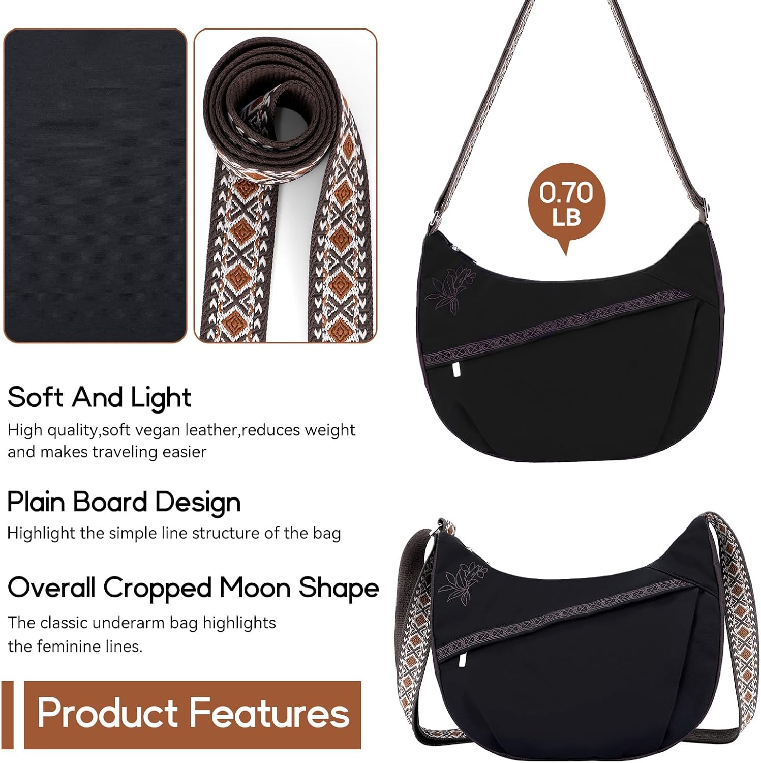 Crossbody Bags for Women Messenger Shoulder Bag Purses for Women with Adjustable Strap for Travel