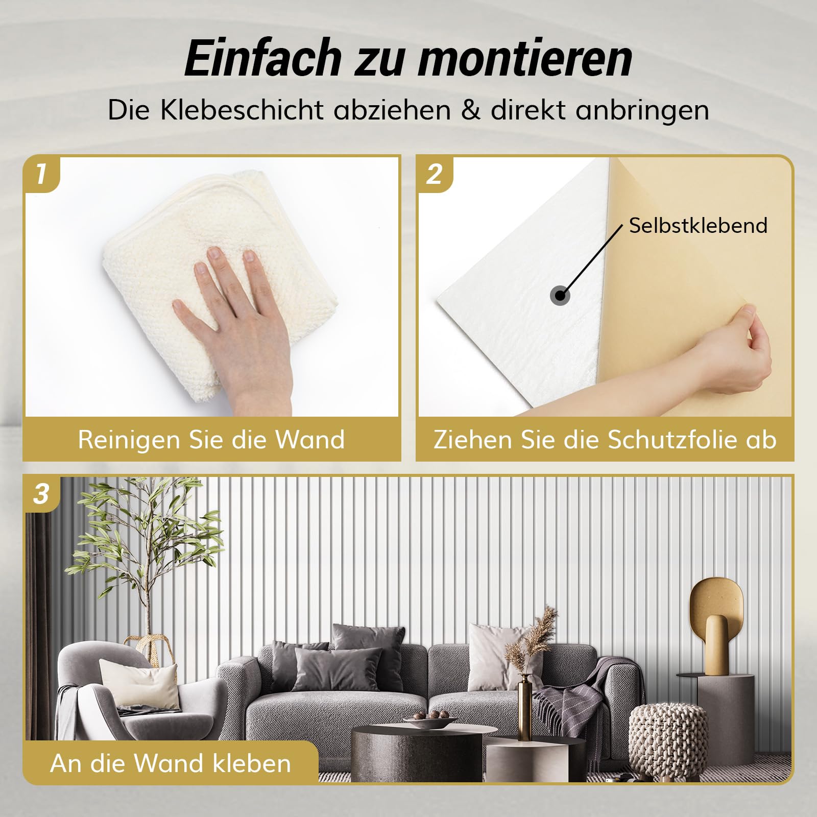 TONOR Groß Akustikpaneele selbstklebend, 8 pack 120x60x0.9 cm(5.76m²) Wandpaneele selbstklebend aus Schallschutzplatten, Wandverkleidung für Akustikplatten und Wanddeko für Studio Büro, Weiß