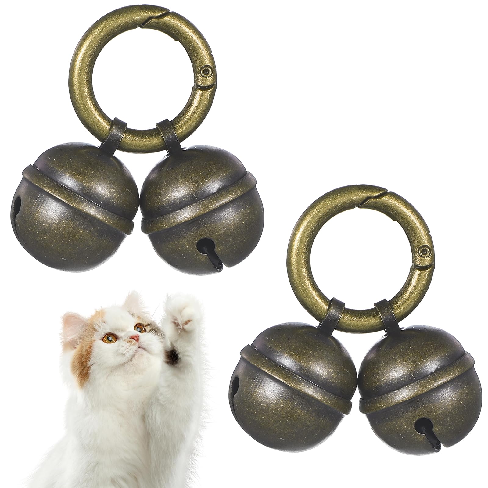 Gjinxi Lot de 2 cloches pour chien et chat cloches pour animaux de compagnie tracker cloches pour chat pendentif cloche pour chiens collier de chat décoration