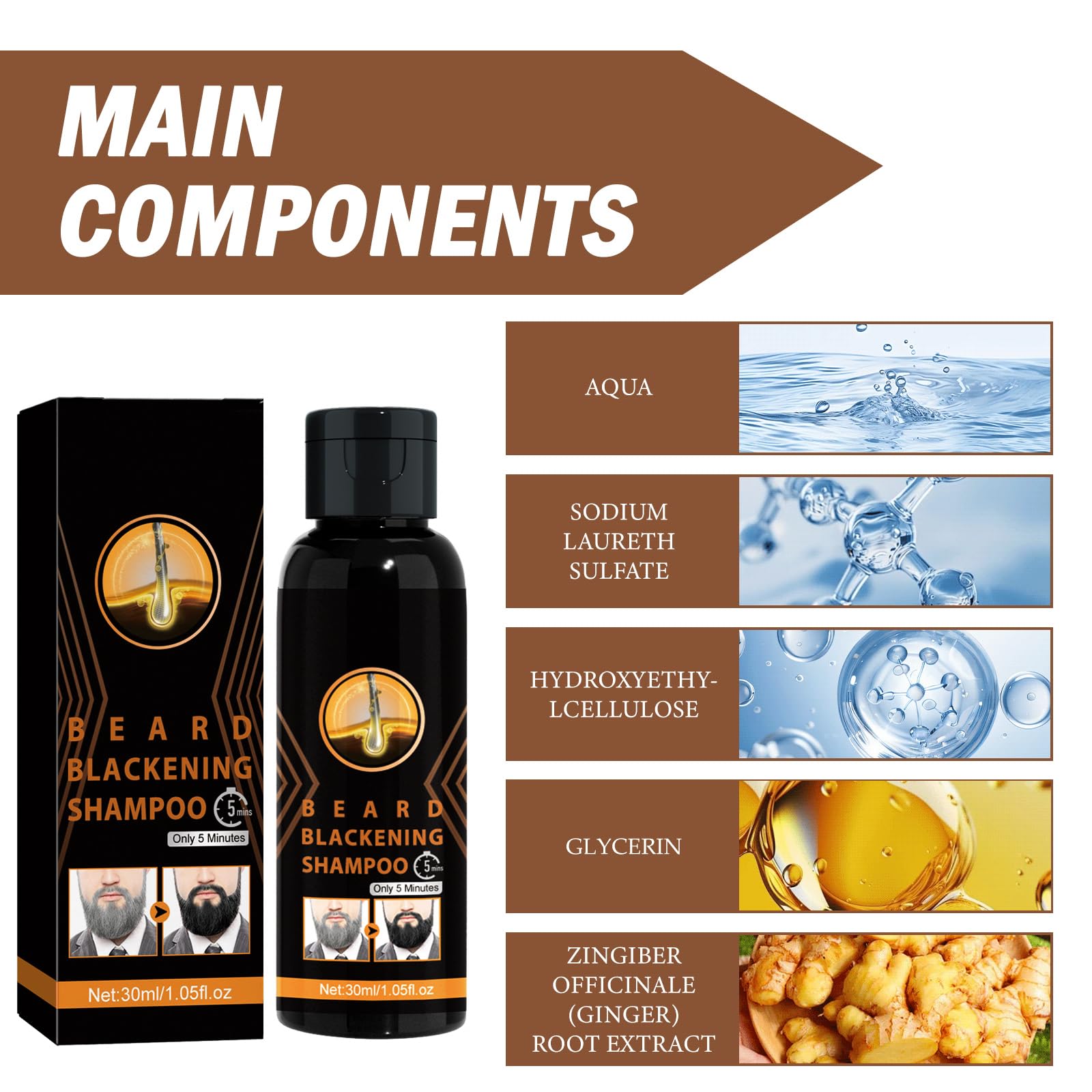 Tinte Para Barba Hombre, Tinte Barba Hombre, Barra De Champú para Oscurecer la Barba, Color de Barba Negro, Barra de Champú para Oscurecer el Cabello, el Cuidado Diario de la Barba