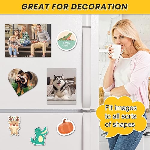 Miniatura 2 de WUDIME Hojas magnéticas con respaldo adhesivo, 4 x 6 pulgadas, paquete de 10 hojas magnéticas flexibles para nevera, hojas de imanes cortables con