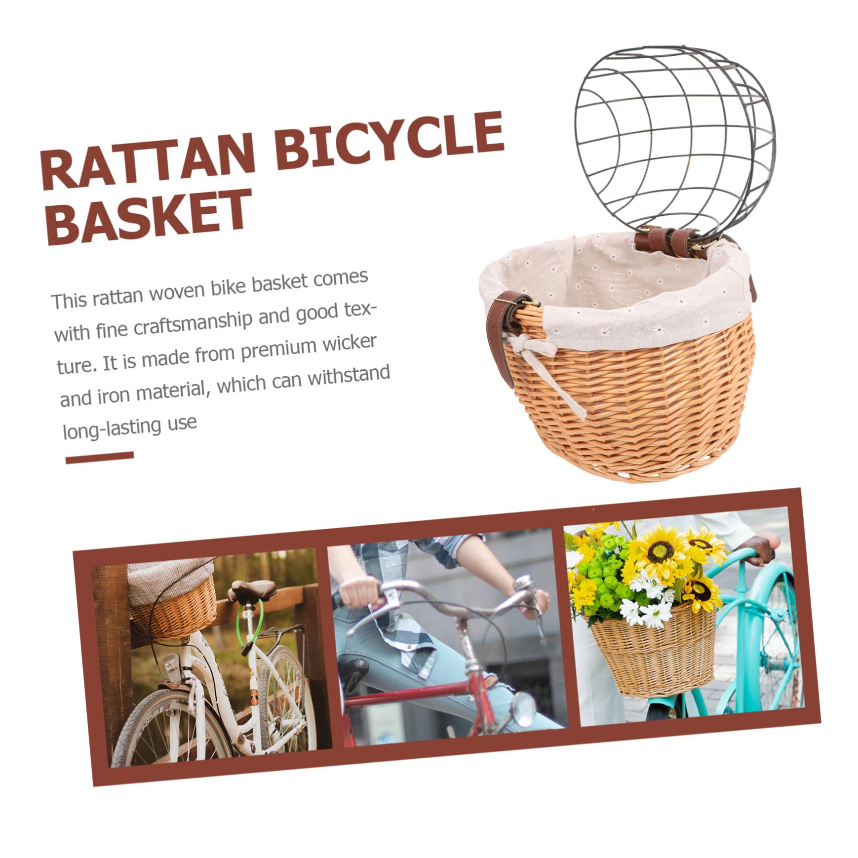 Cesta para Bicicleta con Estructura Metálica Desmontable Resistente Gran Capacidad para Transportar Perros y Gatos con Sistema de Montaje Rápido y Soporte Duradero