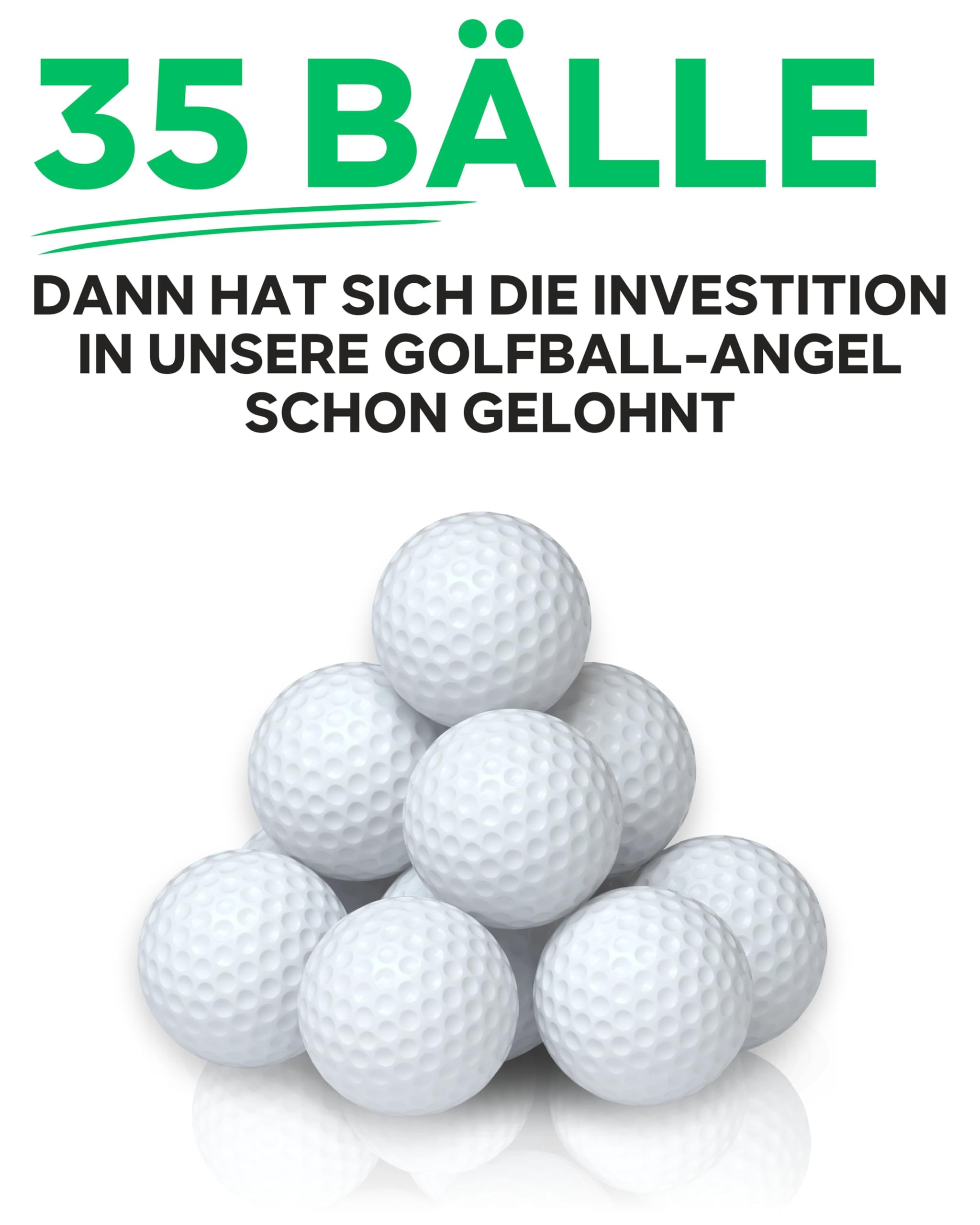 Hochwertige Golfball Angel - Bis 4,57 Meter Golf Ball Retriever - Stufenfrei verstellbare Ballangel Golf - Stabile Golf Angel Teleskop Golfballangel für Wasser, Büsche, Wiesen