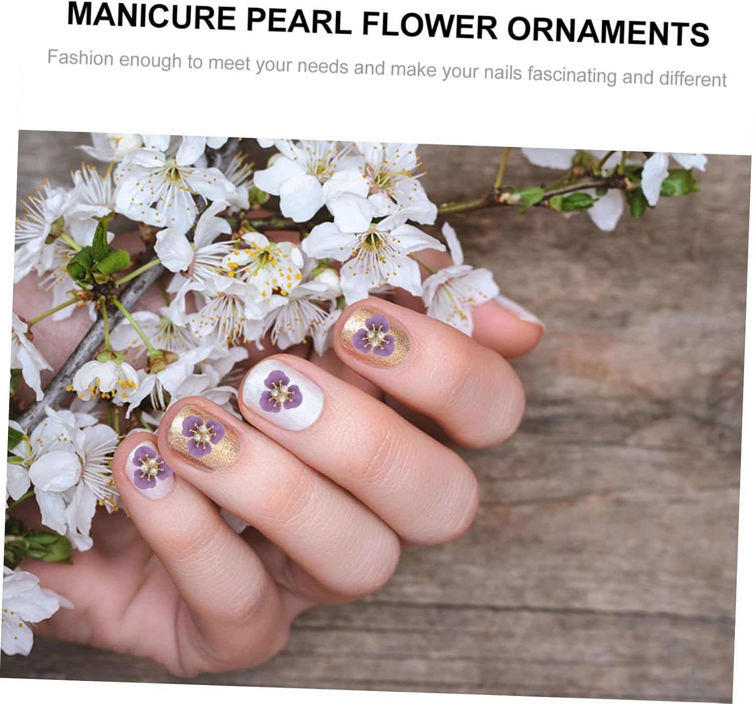 10pcs Alloy Nail Charm Pearl Studs for DIY Manicure Decoration