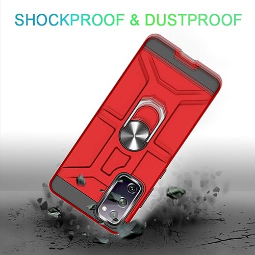 Miniatura 5 de Funda para Galaxy S20 Fe, de doble capa, a prueba de golpes, con soporte de anillo giratorio de 360, adecuada para Samsung Galaxy S20 Fe (oro rosa)