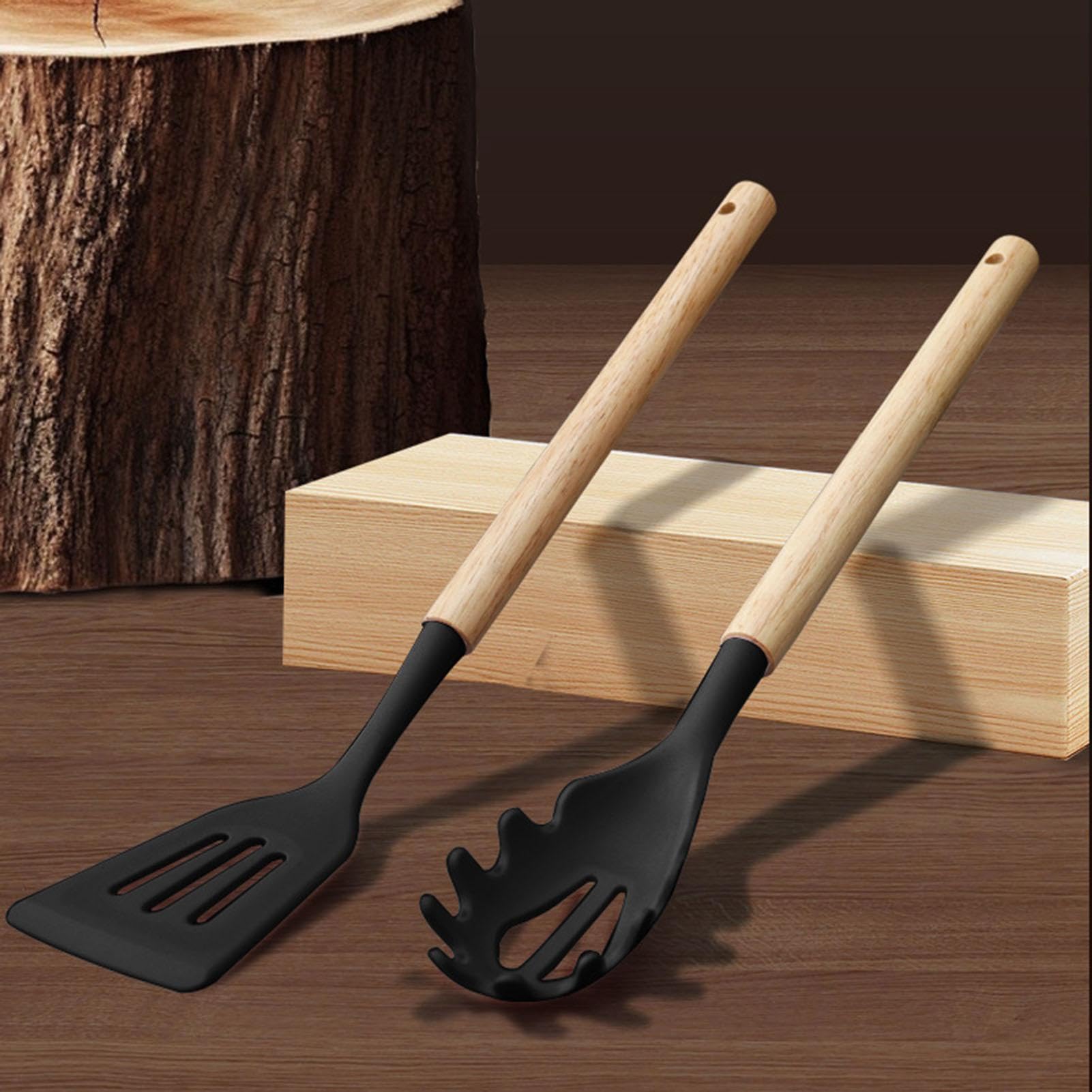 Utensili da Cucina Set da 19 Pezzi in Silicone Antiaderente Resistente al | Set di Gadget da Cucina per Interni Casa Piano Lavoro Appartamento Interno Famiglia Uso Domestico