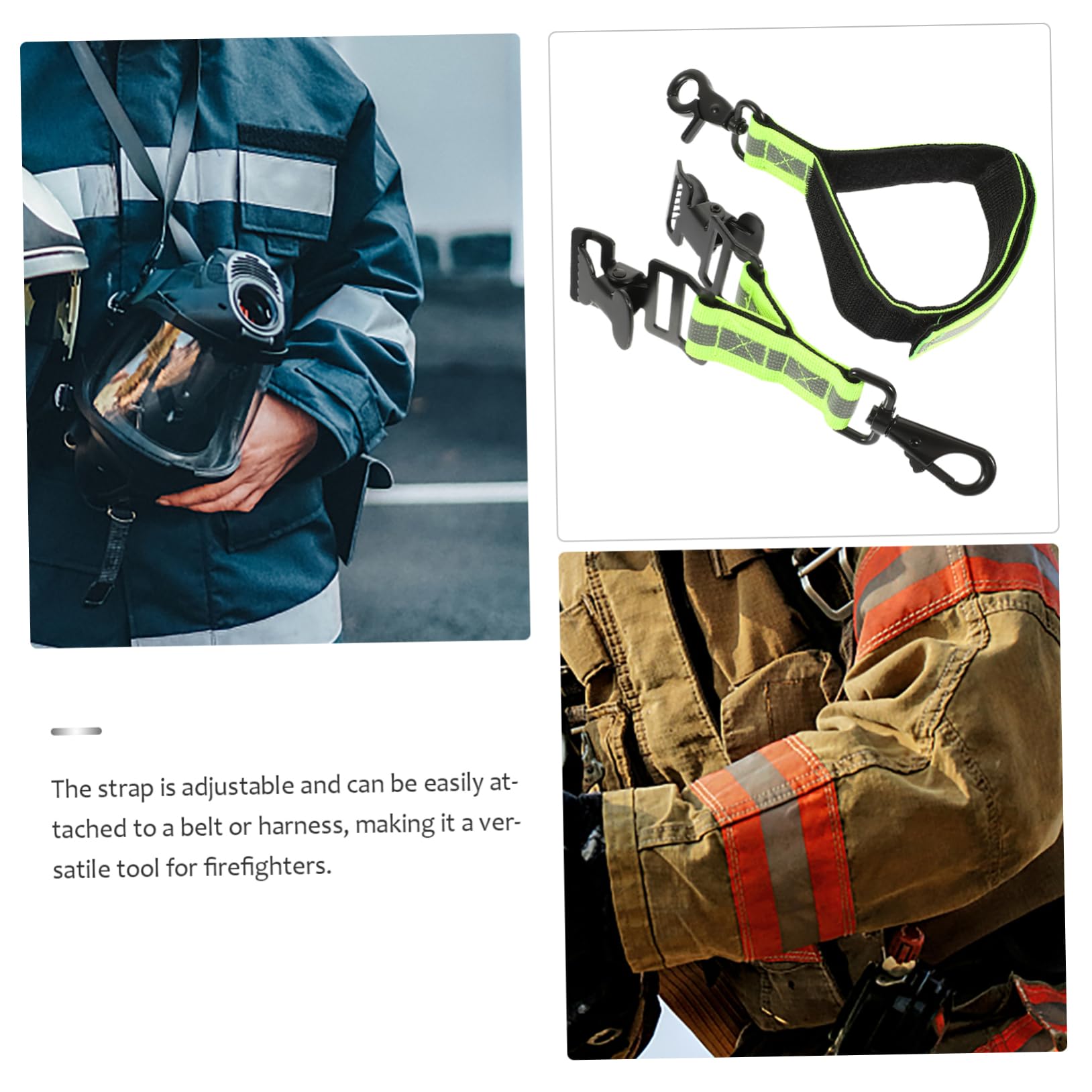 Lot de 2 Pinces à Sangle de Pompier Robustes avec Design Réfléchissant en Polyester et Fer, Attaches Pratiques pour Ceinture, pour Pompiers et Techniciens