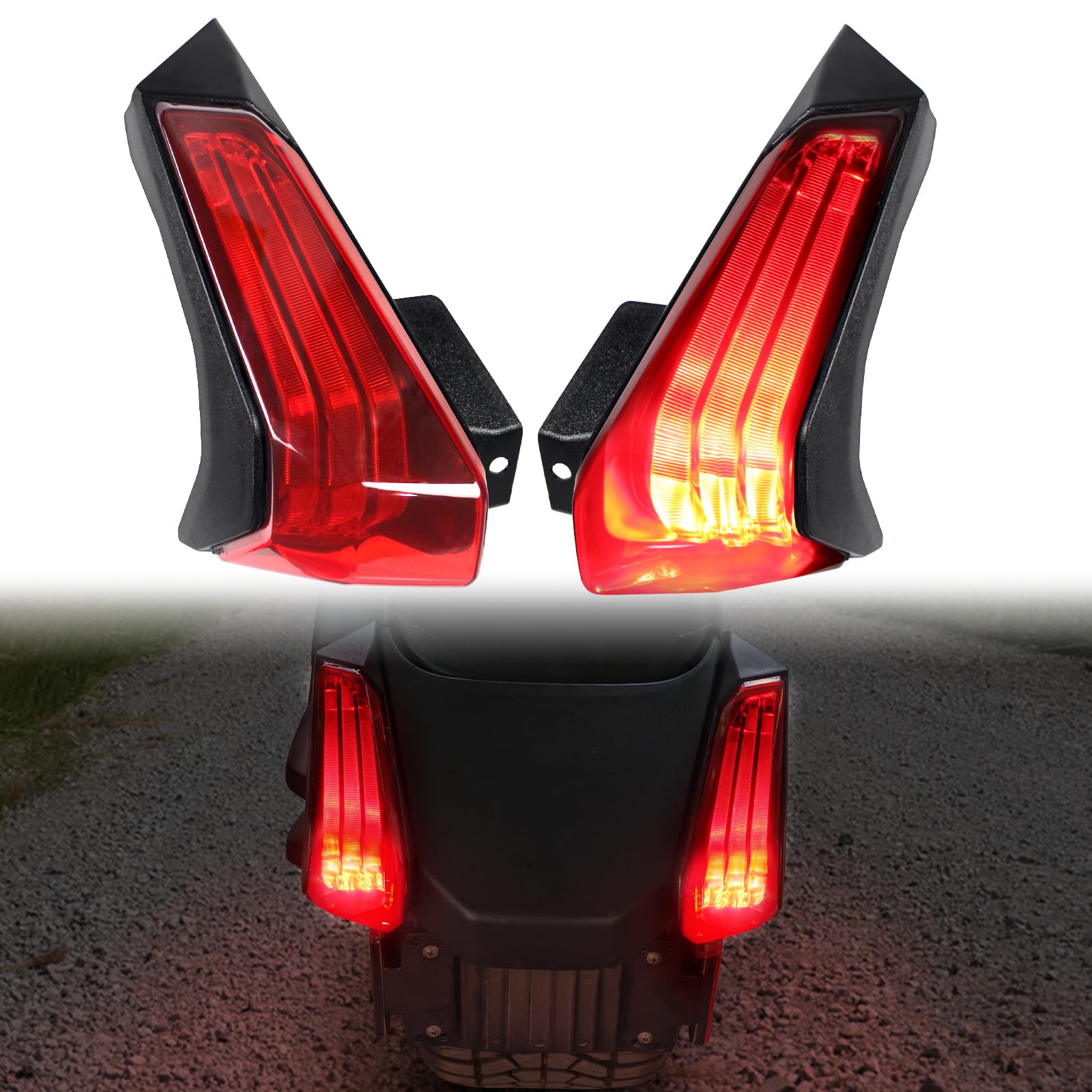 CPOWACE Tail Light for Ryker, LED Red Taillight Brake Light Compatible with Can-Am Ryker 600 900 & Ryker Rally 2019-2023 Accessories Replace #710005284, 710005285 (2PCS)