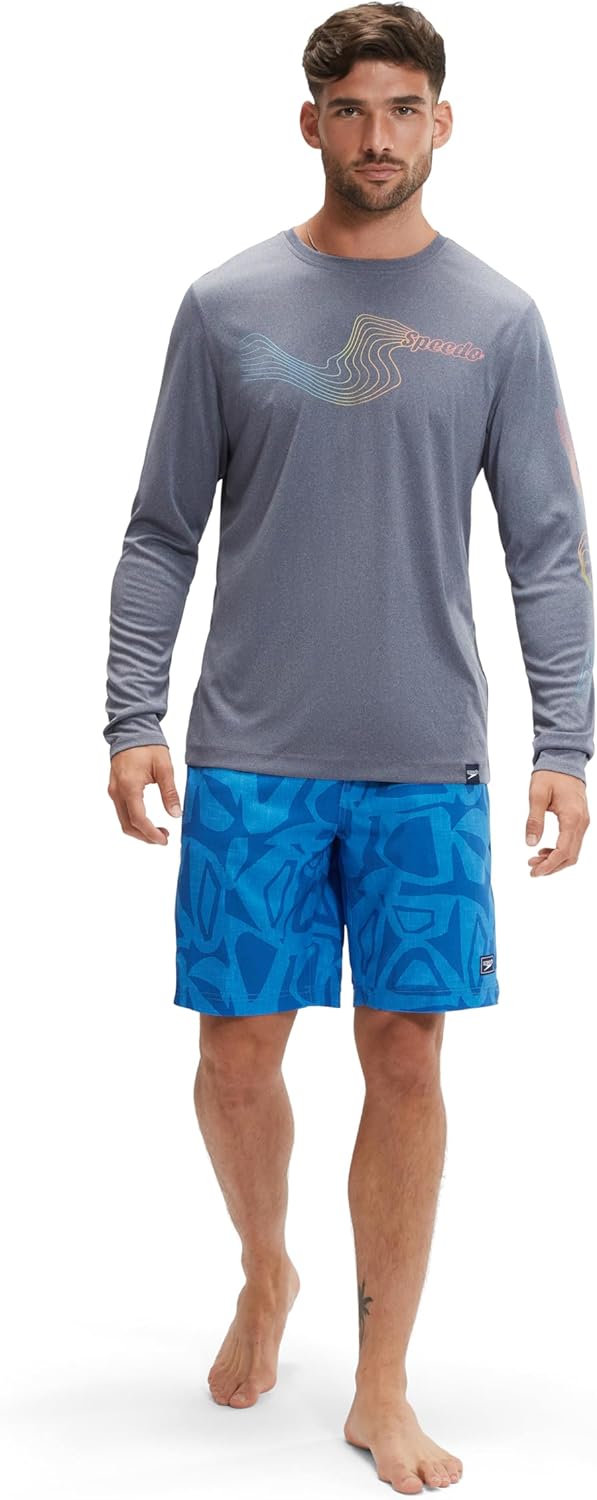 Speedo Men's Uv Swim Shirt Graphic Long Sleeve Tee