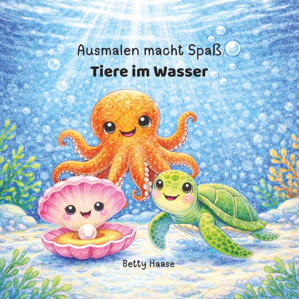Ausmalen macht Spaß: Tiere im Wasser