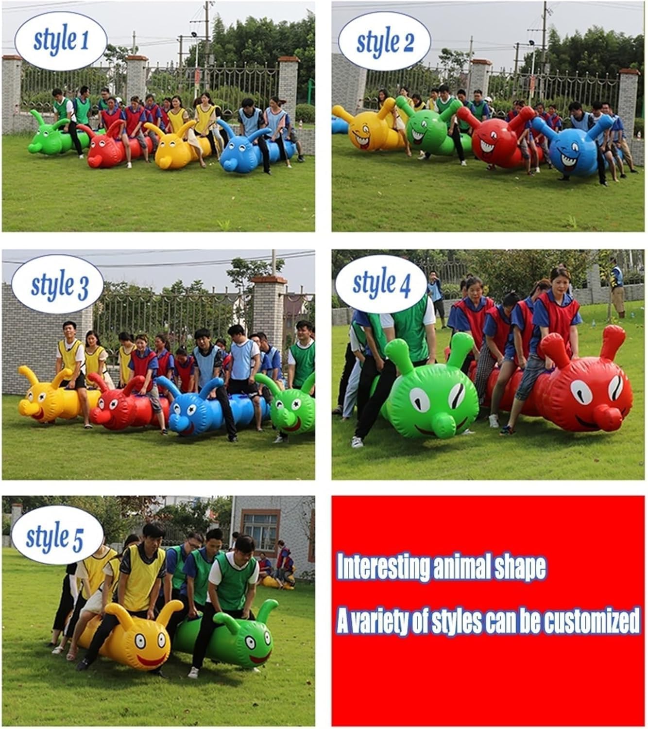 Outdoor Team Collaboration Day Inflatable Dragon Boat Physical Training Teamwork Toy 1 Set(Yellow,5 Seats)