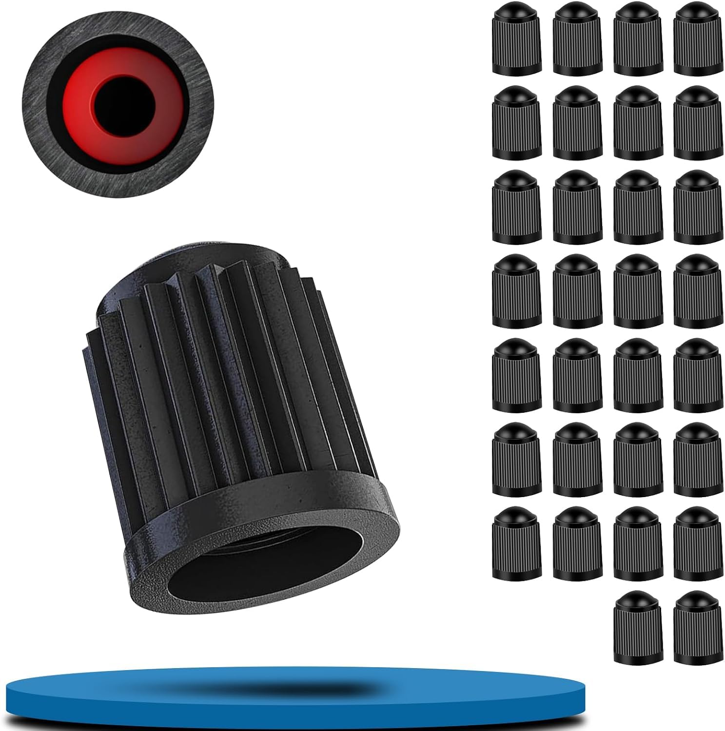 YDSTNiu 30 Pcs Valve Caps for Jeep Avenger Hybrid (2024 – 2025) Dust Covers Car Wheel Stem Jacketed Air Caps Tyre Protection