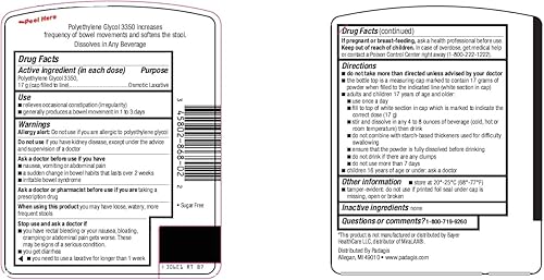 Miniatura 3 de Perrigo Polietilenglicol 3350 17.9 Oz (510gm) Polvo (Comparar con Miralax)