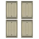 Metal Wall Plate for Electrical Outlets, Decorative Antique Brass Switch Plates Outlet Cover, Light Switch Cover Plate, 1-Gang Wall Plates (Single blank, 4 Pack)