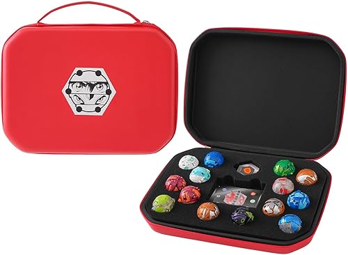 Miniatura 8 de Funda compatible con Bakugan, bolsa organizadora de juguetes para figuras, BakuCores, Armored Alliance, Geogan Rising con bolsillo de malla, soporte