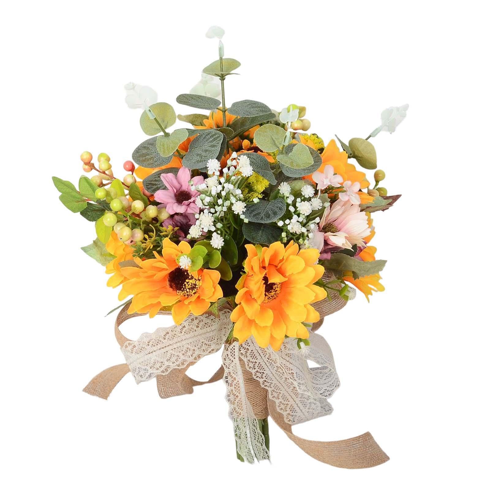 Zambuph Durable Wedding Bouquets For Bride Bridesmaid Lasting Floral Beauty Celebrating Special Day So Can Beautiful Bouquet As Keepsake. Sun Flower Wedding
