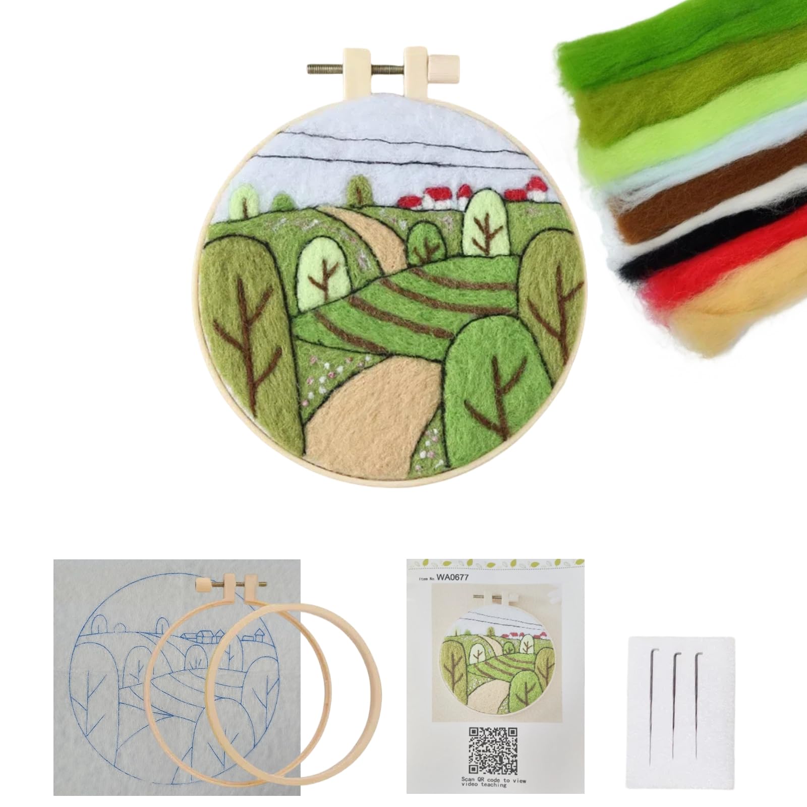 Needle Felt Starter Set,Felting Kits for Beginners Needle Felting Kit