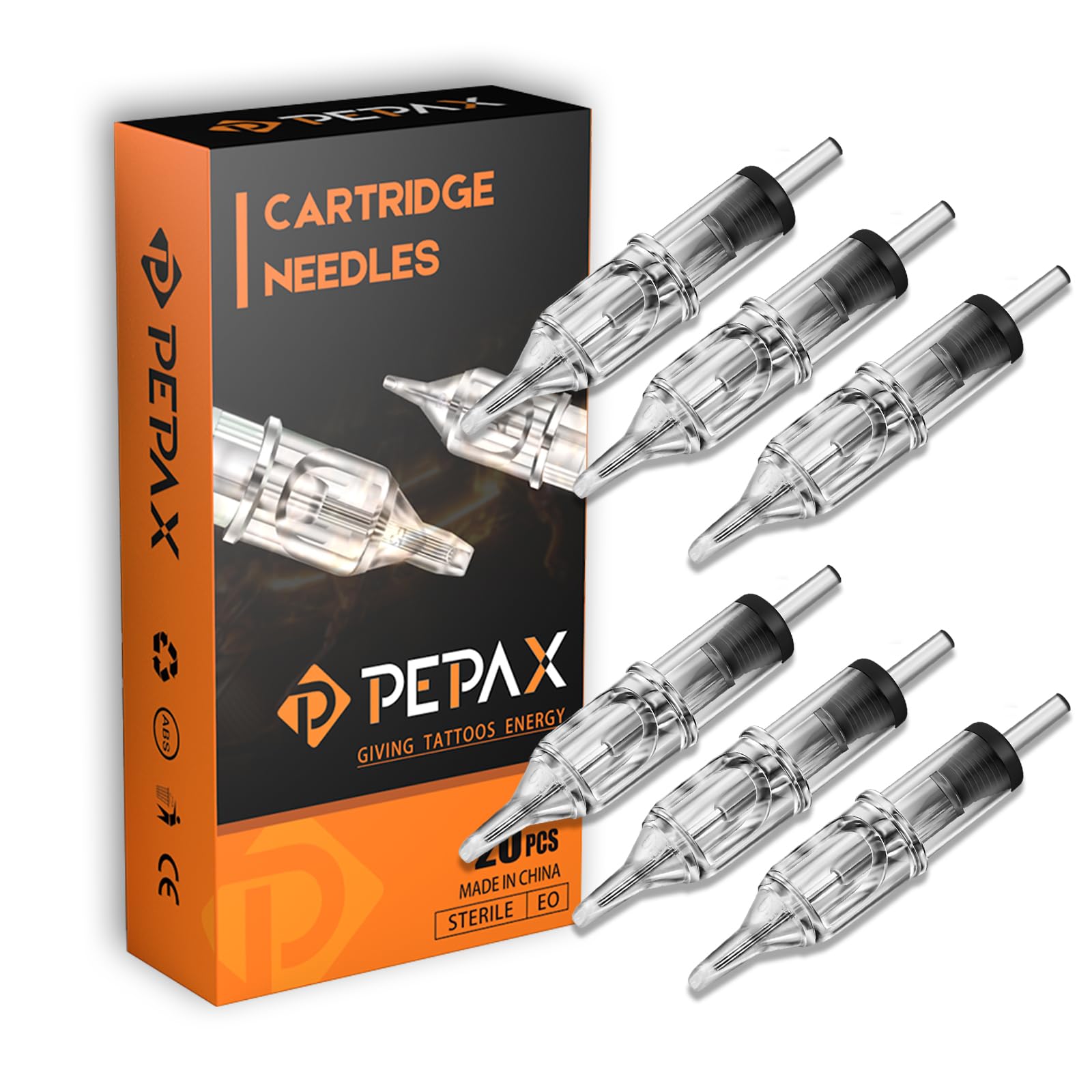 Agujas De Cartucho De Tatuaje - PEPAX 20 Unidades 1007RL Cartuchos