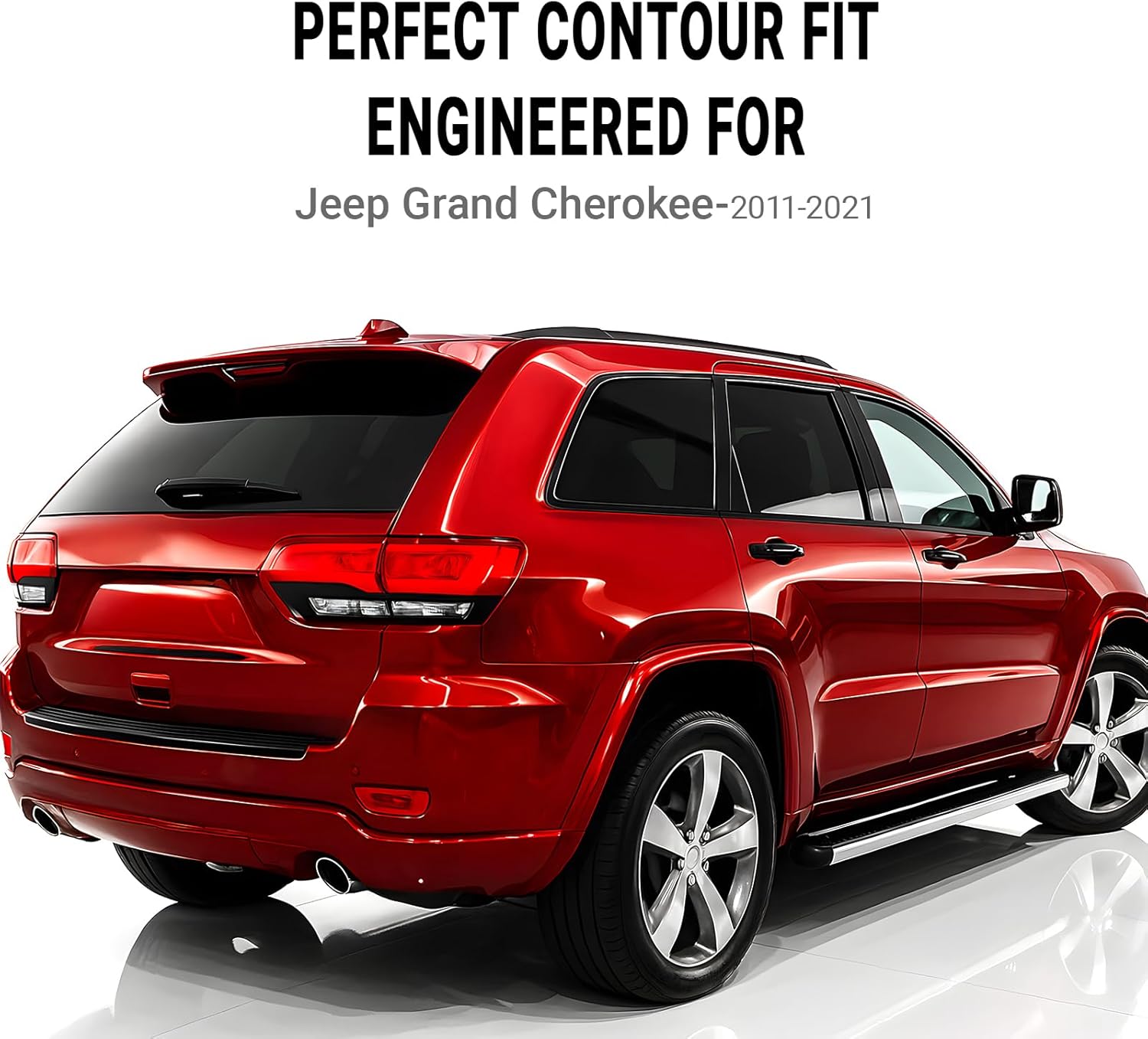 Chrome Delete Vinyl Wrap Kit fit for 2011-2021 Jeep Grand Cherokee Accessories Side Window Trim with Gloss Black Blackout Film