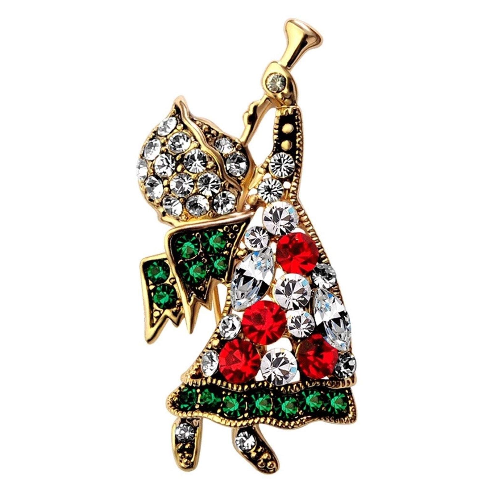 Nette Whistling Engel Broschen zogenes Metall Bunte Kristall Brosche Schmuck-Broschen Pin-Geschenk für Frauen
