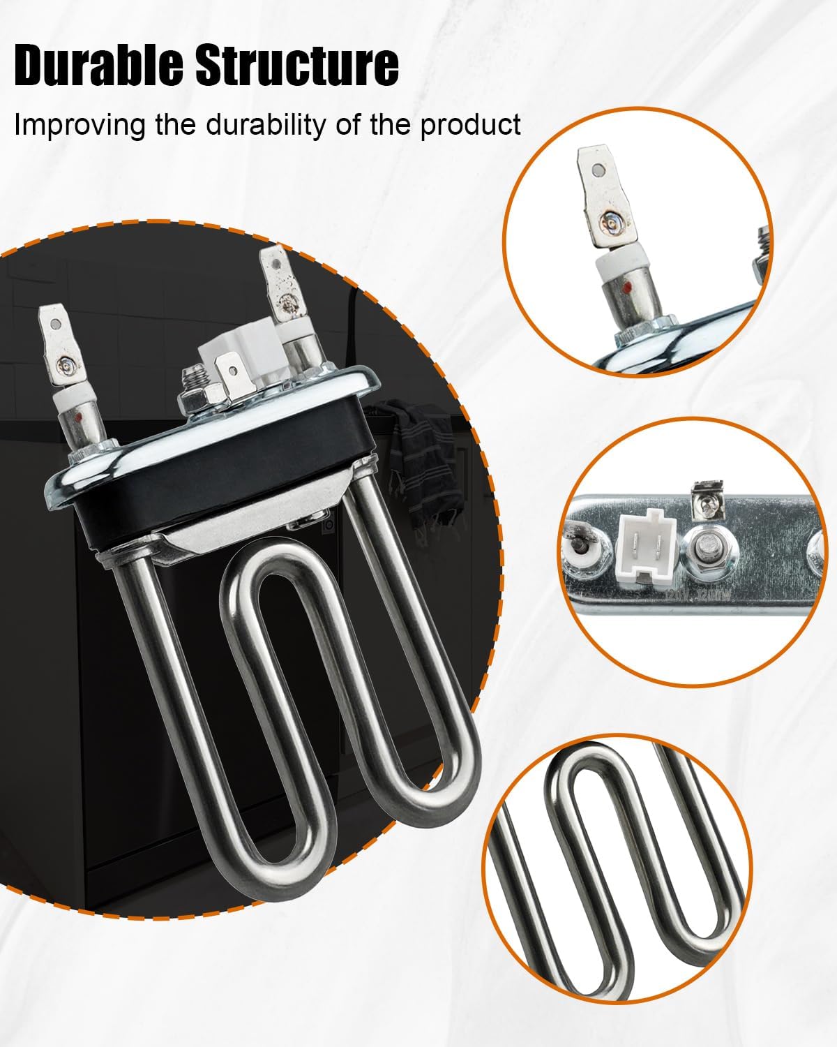 AEG72950001 Dishwasher Heater Assembly Fit for LG Dishwasher Replace 2657686 PS7788065, Dishwasher Heating Element