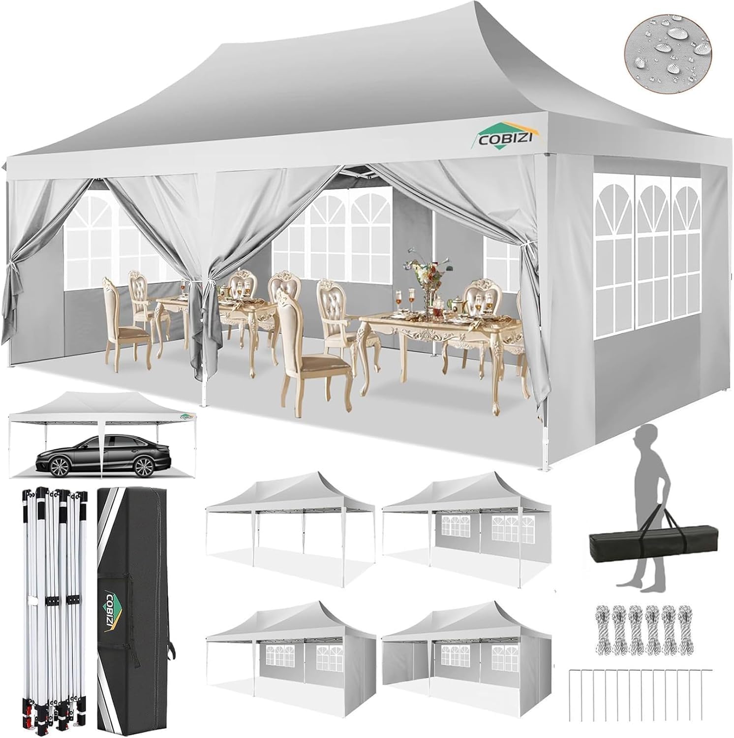 COBIZI 10x20 Pop-Up Canopy Gazebo