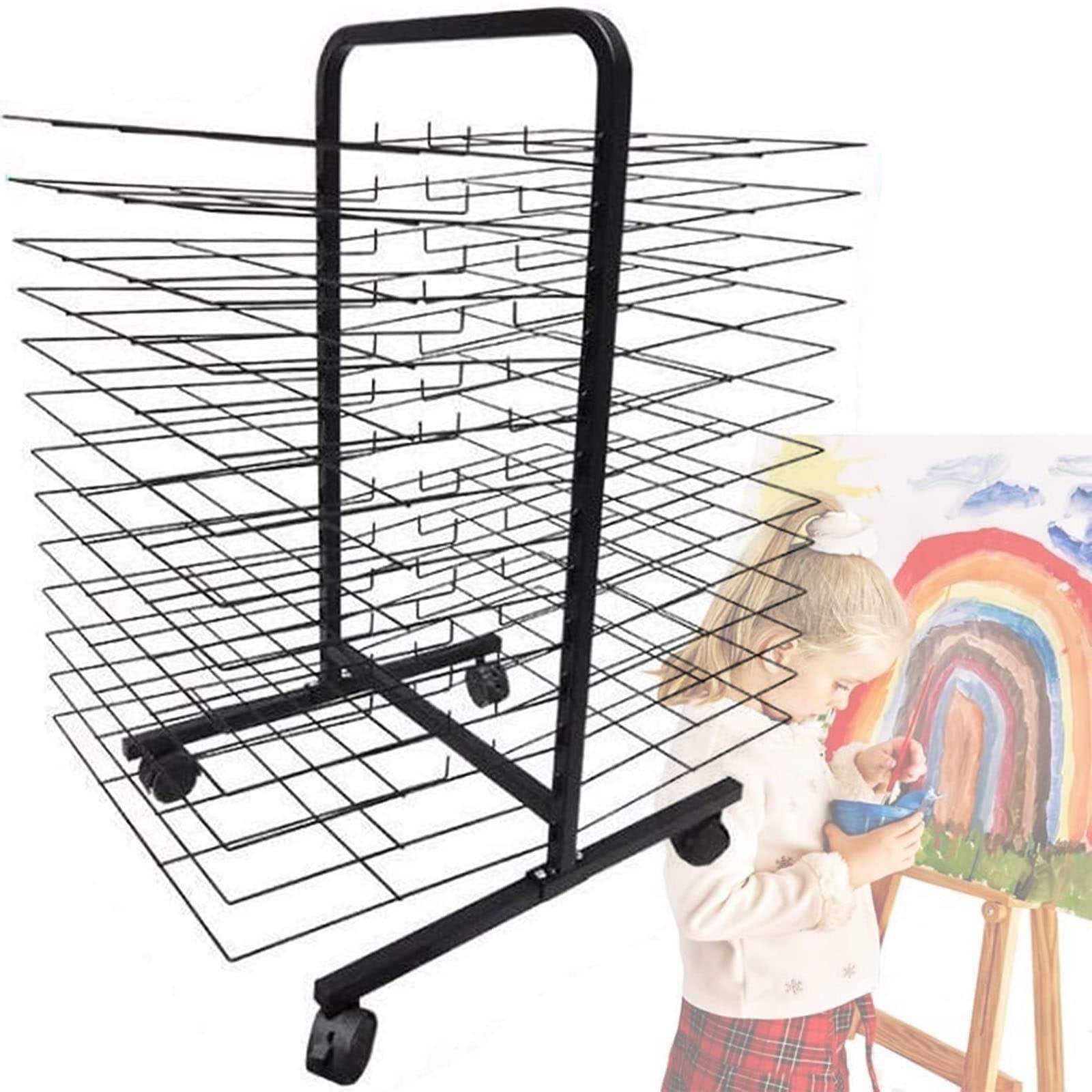 Organisateur d'art robuste en métal massif pour le stockage longue durée des toiles