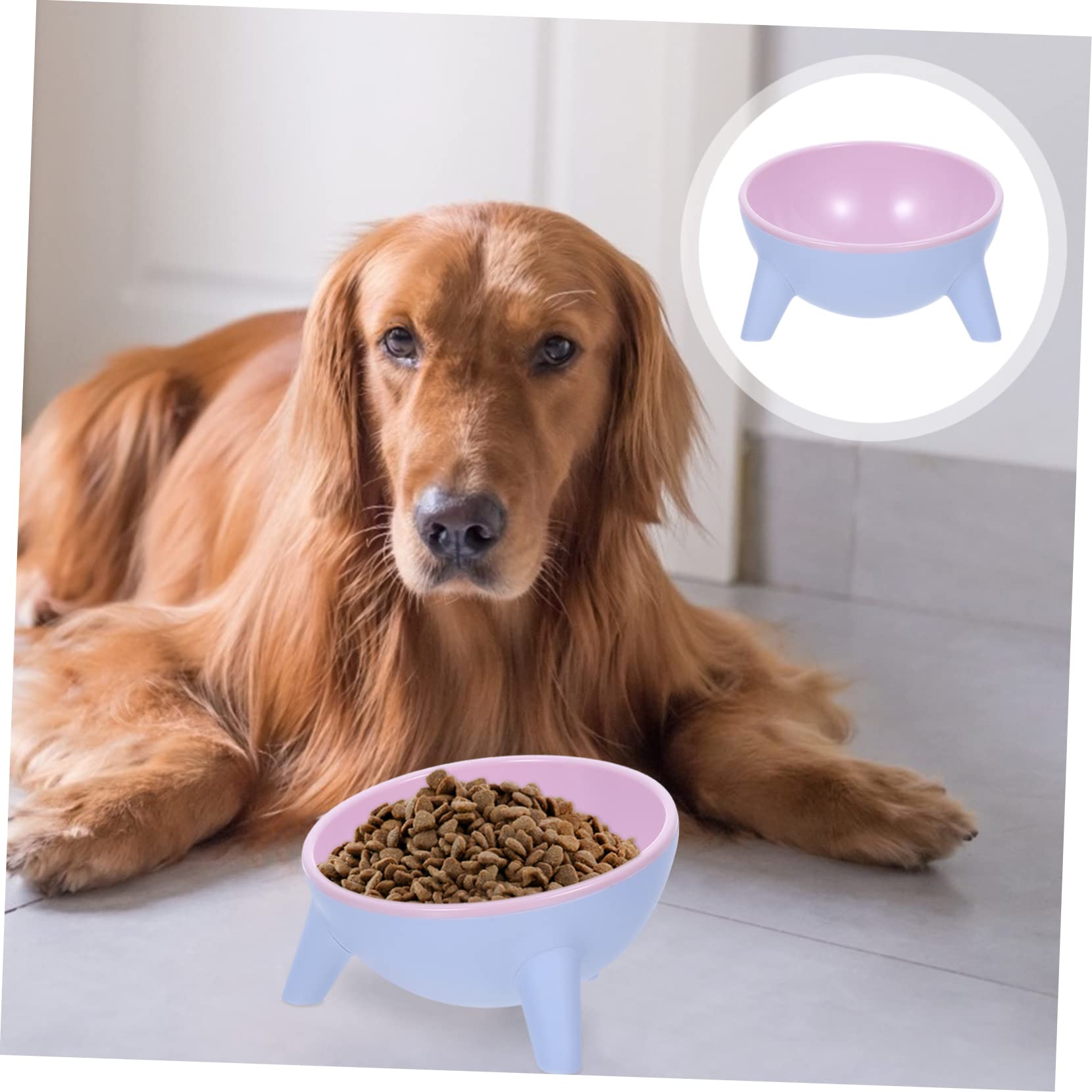 BESPORTBLE Stable 3-Legged Design Pet Double Bowl -Slip Leakproof Cat Feeder for Easy Cleaning