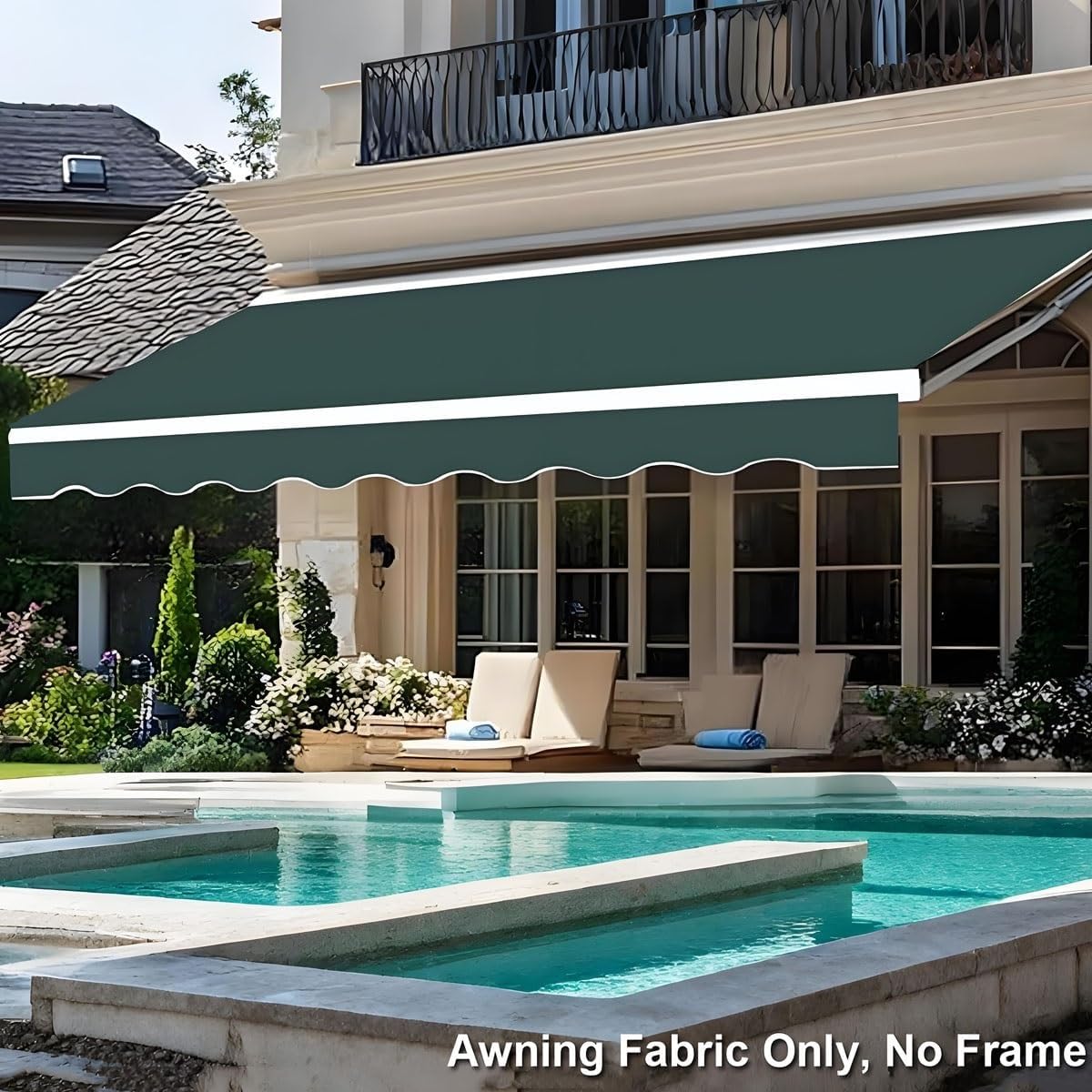 Tessuto di Ricambio per Tenda da Sole 200cm 250cm 400cm 500cm 600cm Telo Tenda da Sole, Poliestere Resistente Ai UV, Tela di Ricambio per Patio, Terrazzo, Esterno(P,300x250cm)