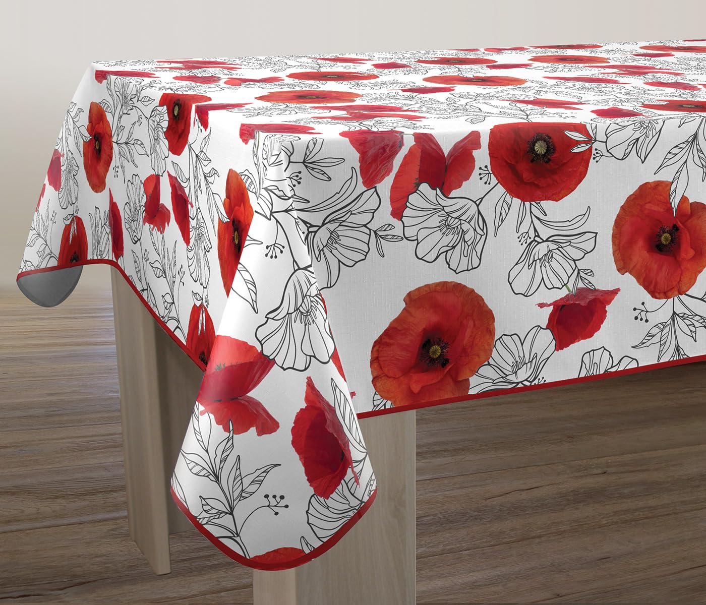Le linge de Jules Tovaglia antimacchia papavero rettangolare 150 x 350 cm
