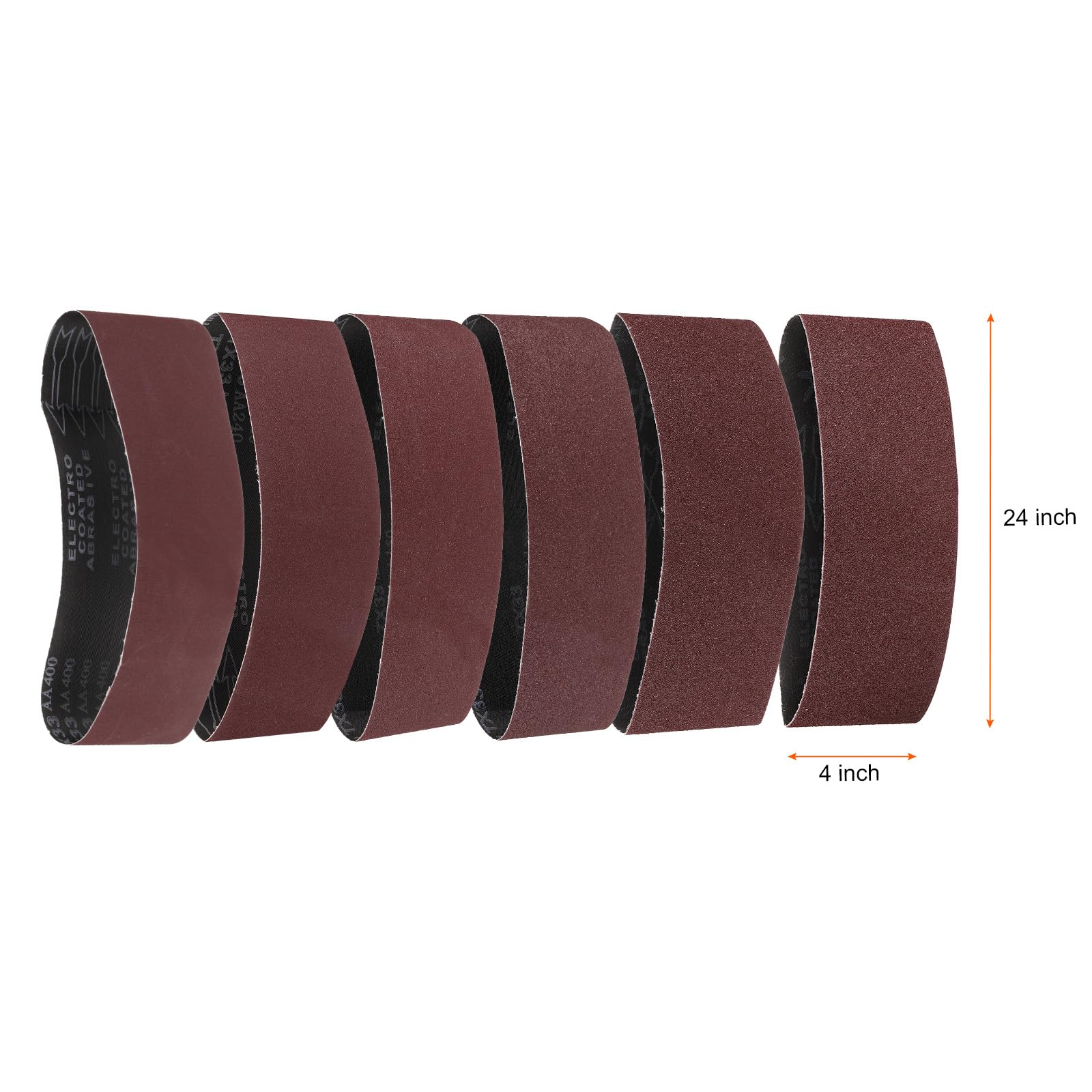 QUARKZMAN 12 Piezas 4 X 24" Bandas De Lijado 2 Piezas De Cada Grano 60/80/120/150/240/400 Óxido De Aluminio Diagonal Lijadora De Banda Para Metal Carpintería Reparación Automotriz