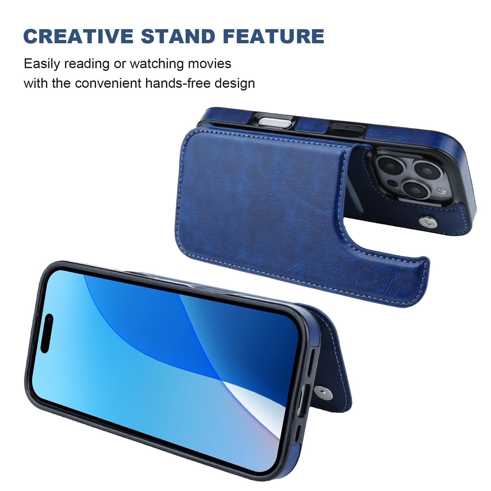 ONETOP Compatible With IPhone 15 Wallet Case With Card Holder, PU - View #9