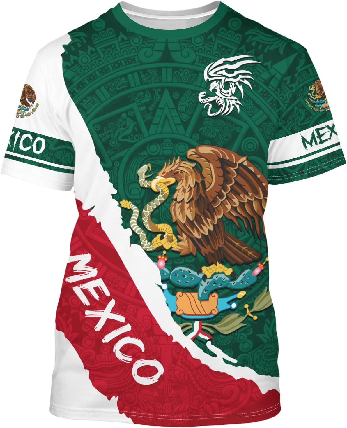 Mexico Shirt Short Sleeves Graphic Funny Tee Mexico Eagle Printed Mexican Crewneck Casual Tops