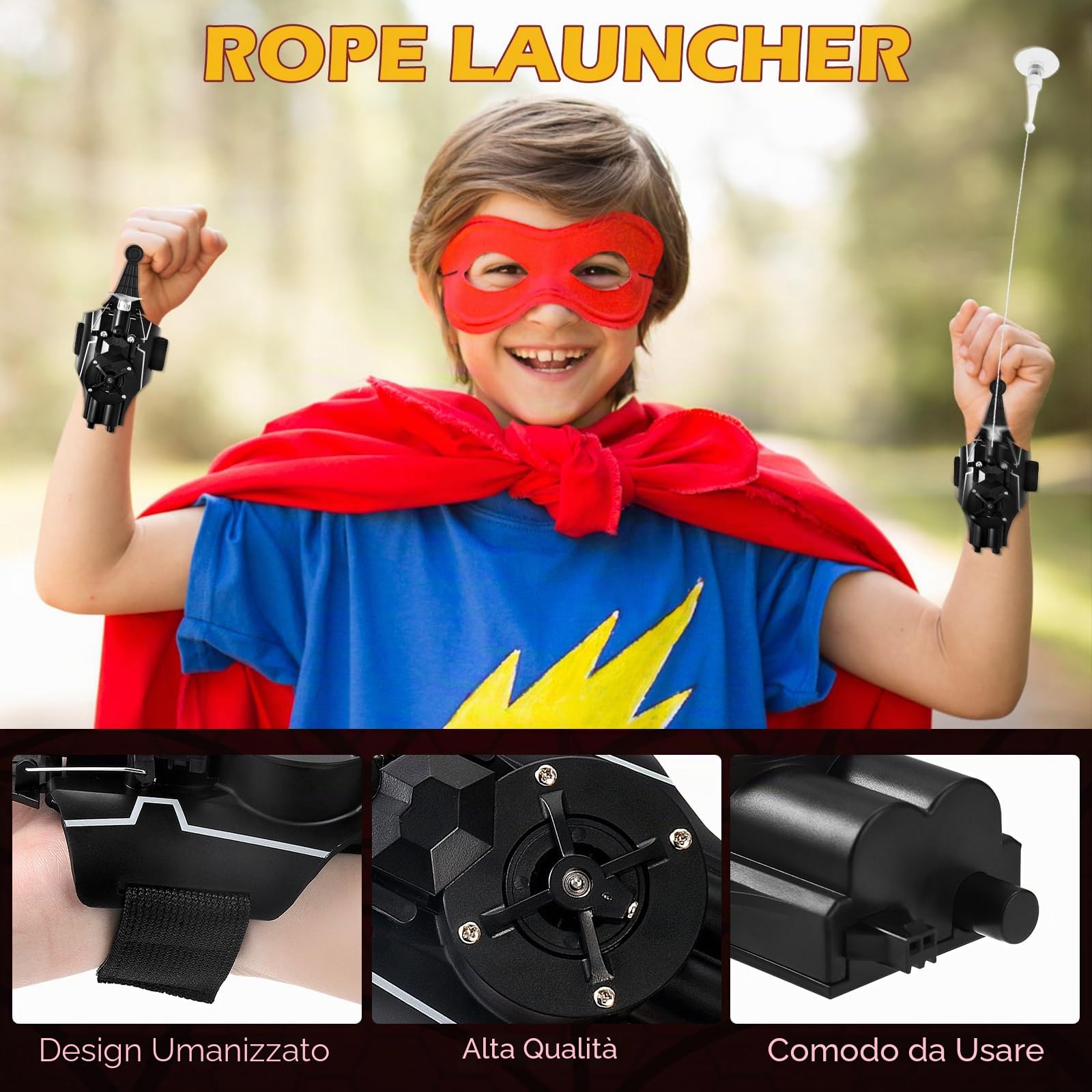 Spider Web Shooter, guanto lanciatore Spider Cosplay, 3 m, set giocattolo elettrico automatico avvolgicavo (tipo A)