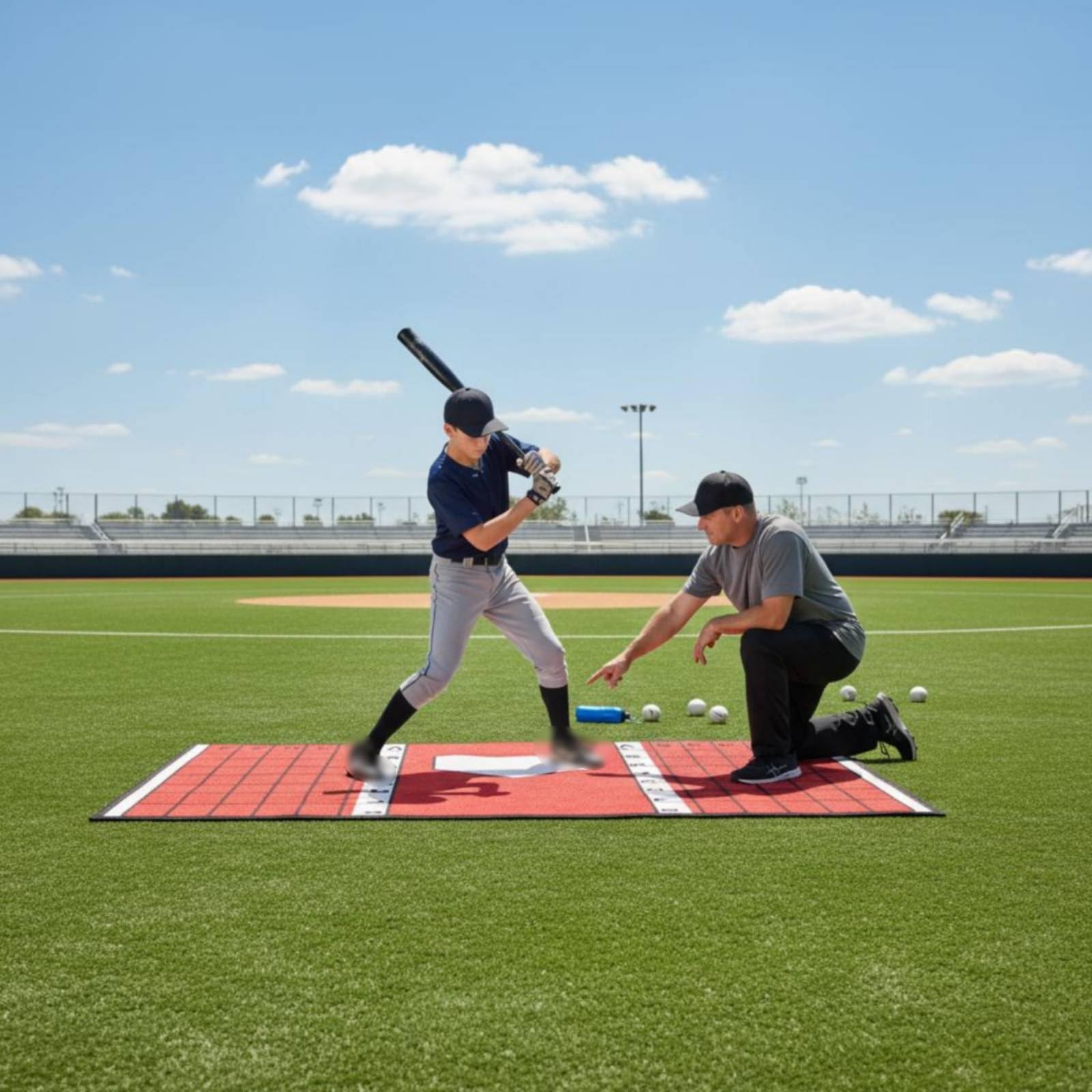 Amagogo Baseball Training Pad Superficie Tappetino Baseball Esercizio Segnalatore Battuta Robusto Portatile Lavabile in Poliestere Perfetto per Uso Sportivo Insegnanti Outdoor