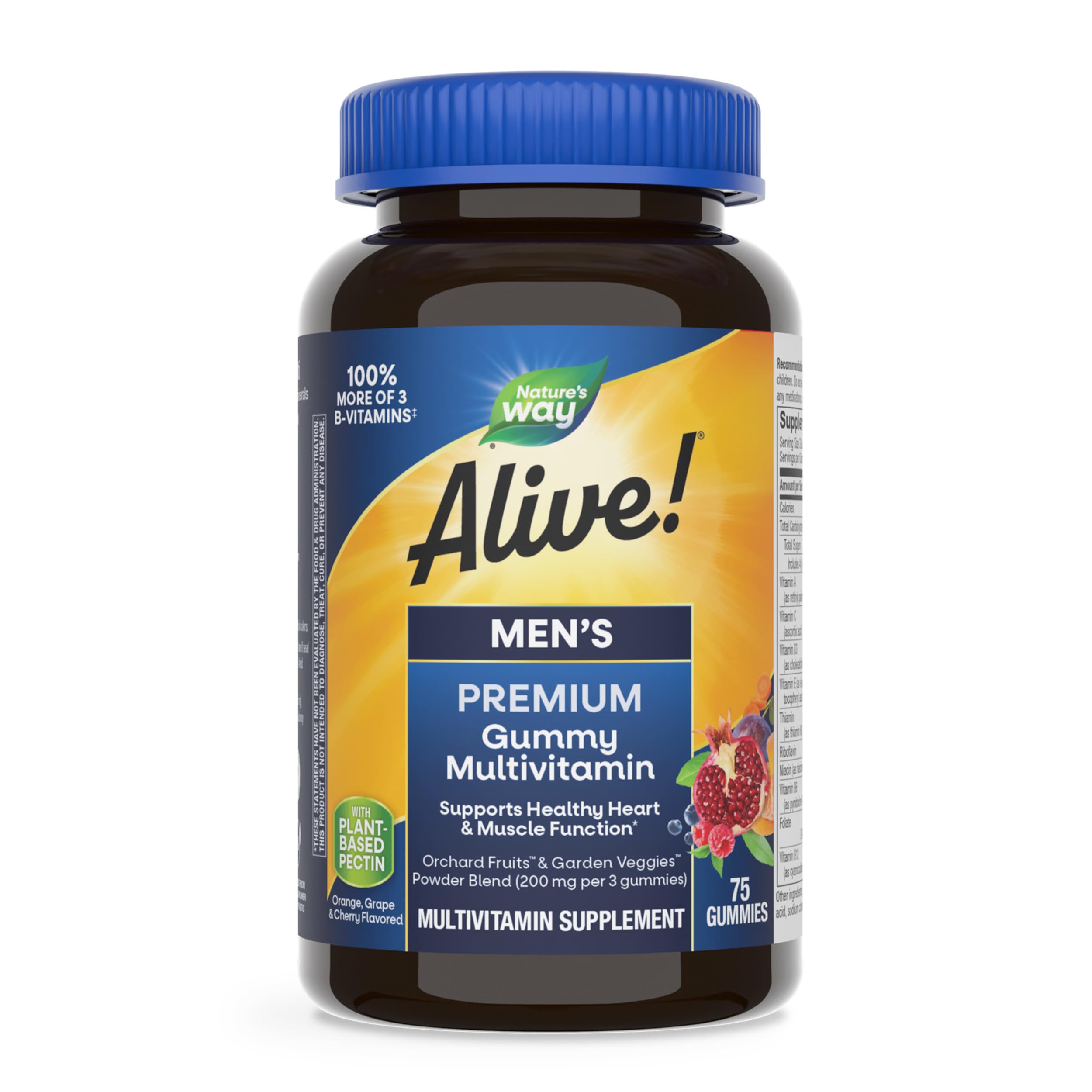 Nature's Way Alive! Premium Men's Gummy Multivitamin, B Complex, 75 ct